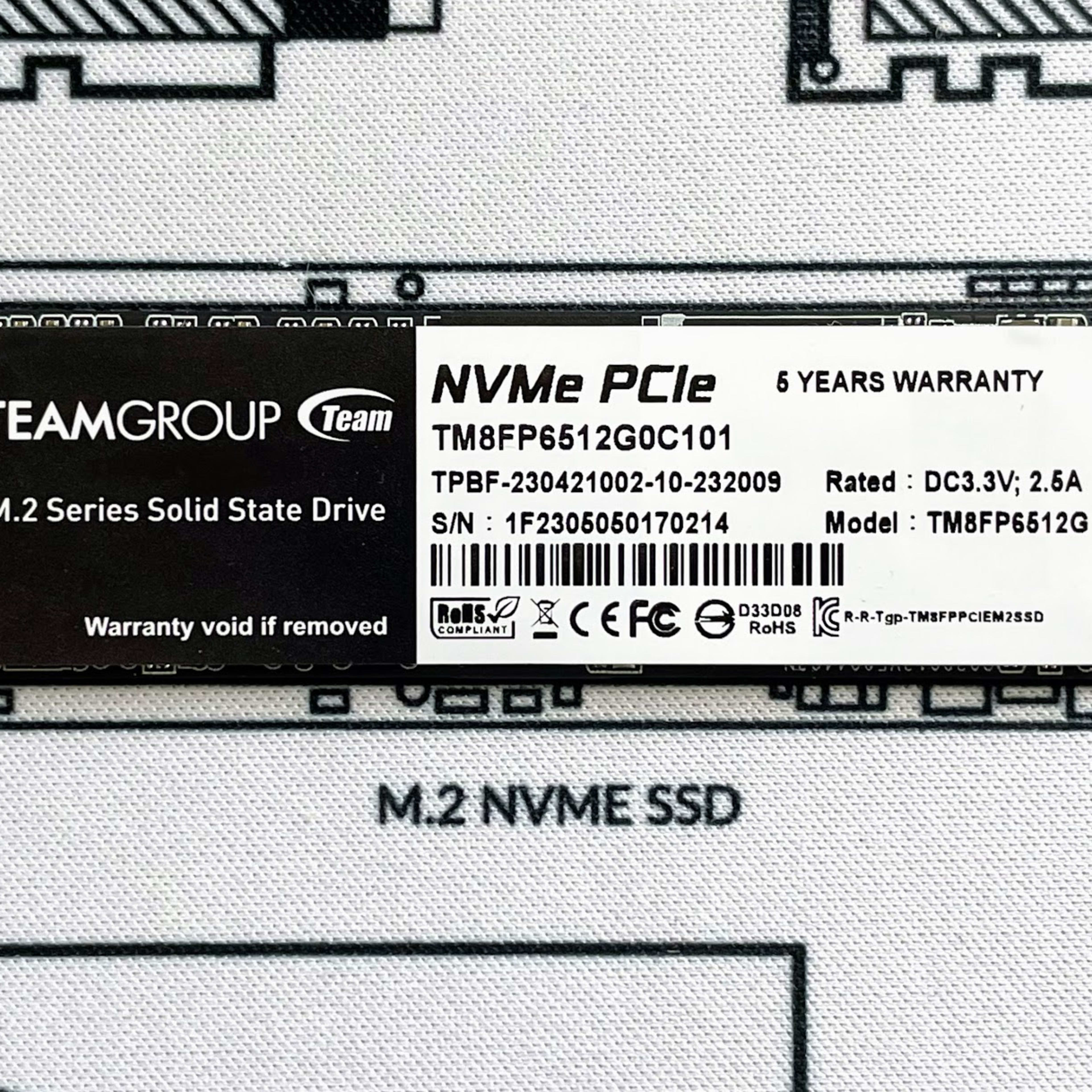 Team Group MP33 500GB NVMe PCIe Gen3 x 4 M.2 2280 Internal M.2 SSD High Performance