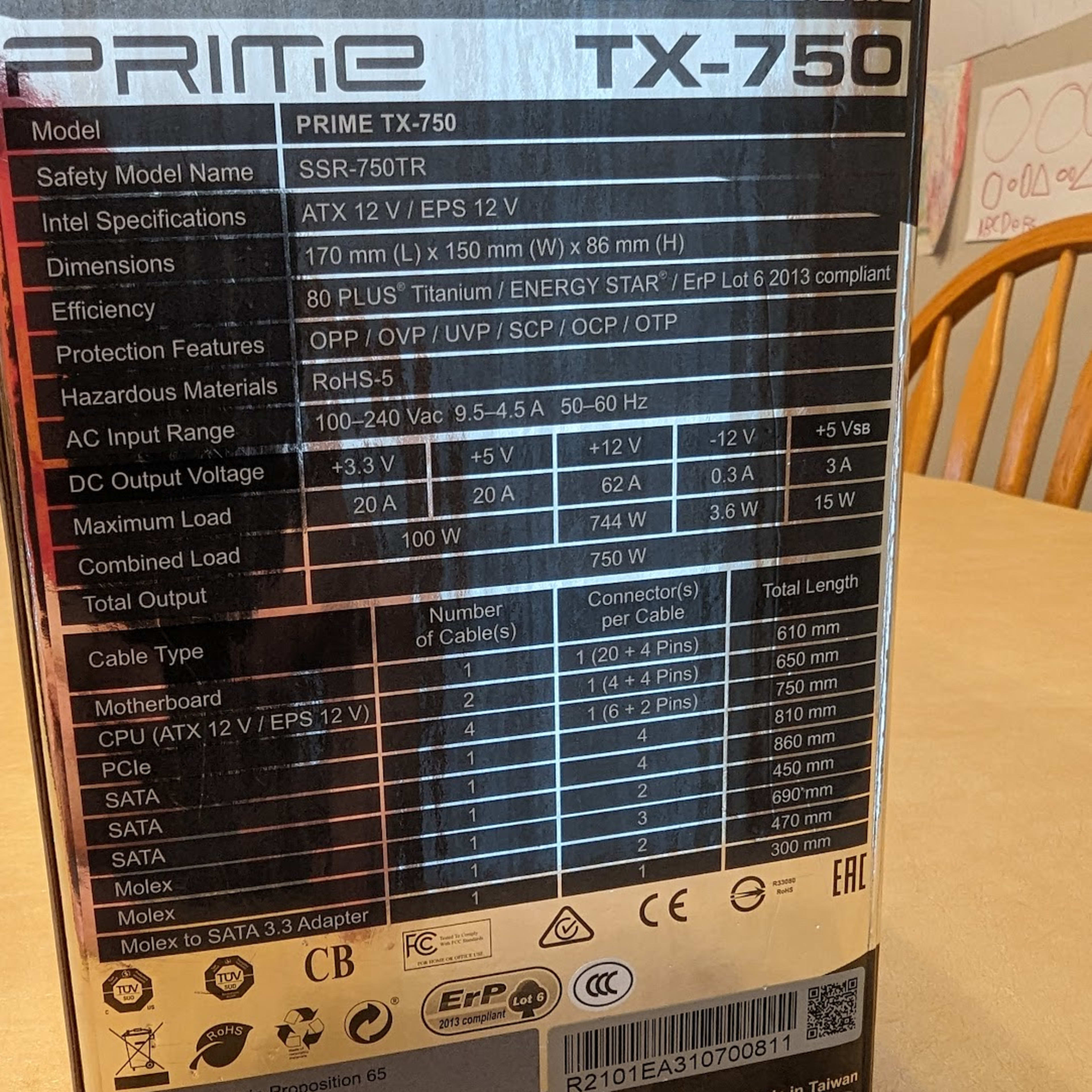 PSU SEASONIC 750W PRIME TX-750