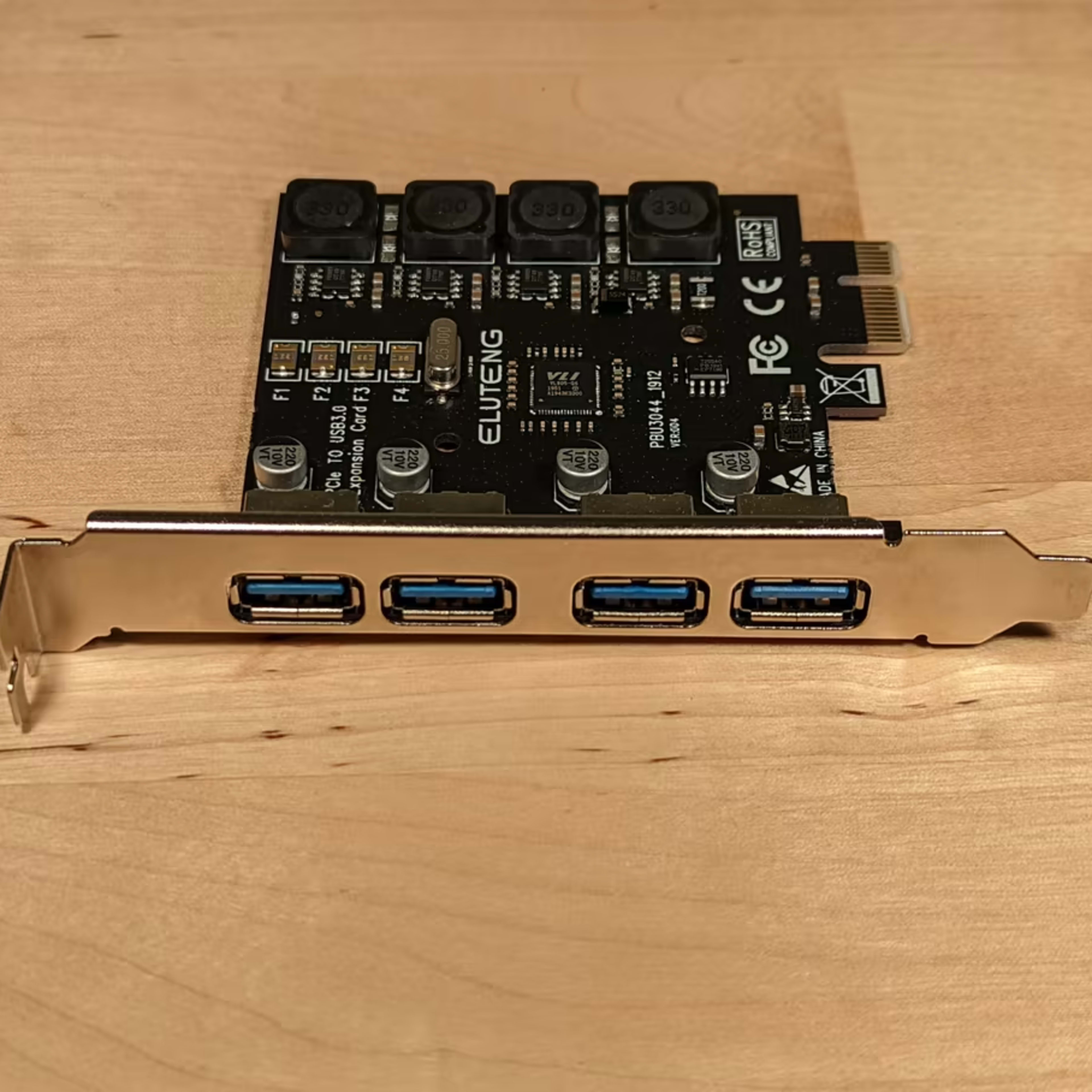 ELUTENG PCIe USB 3.0 Expansion Card | 5Gbps | 4 Ports 