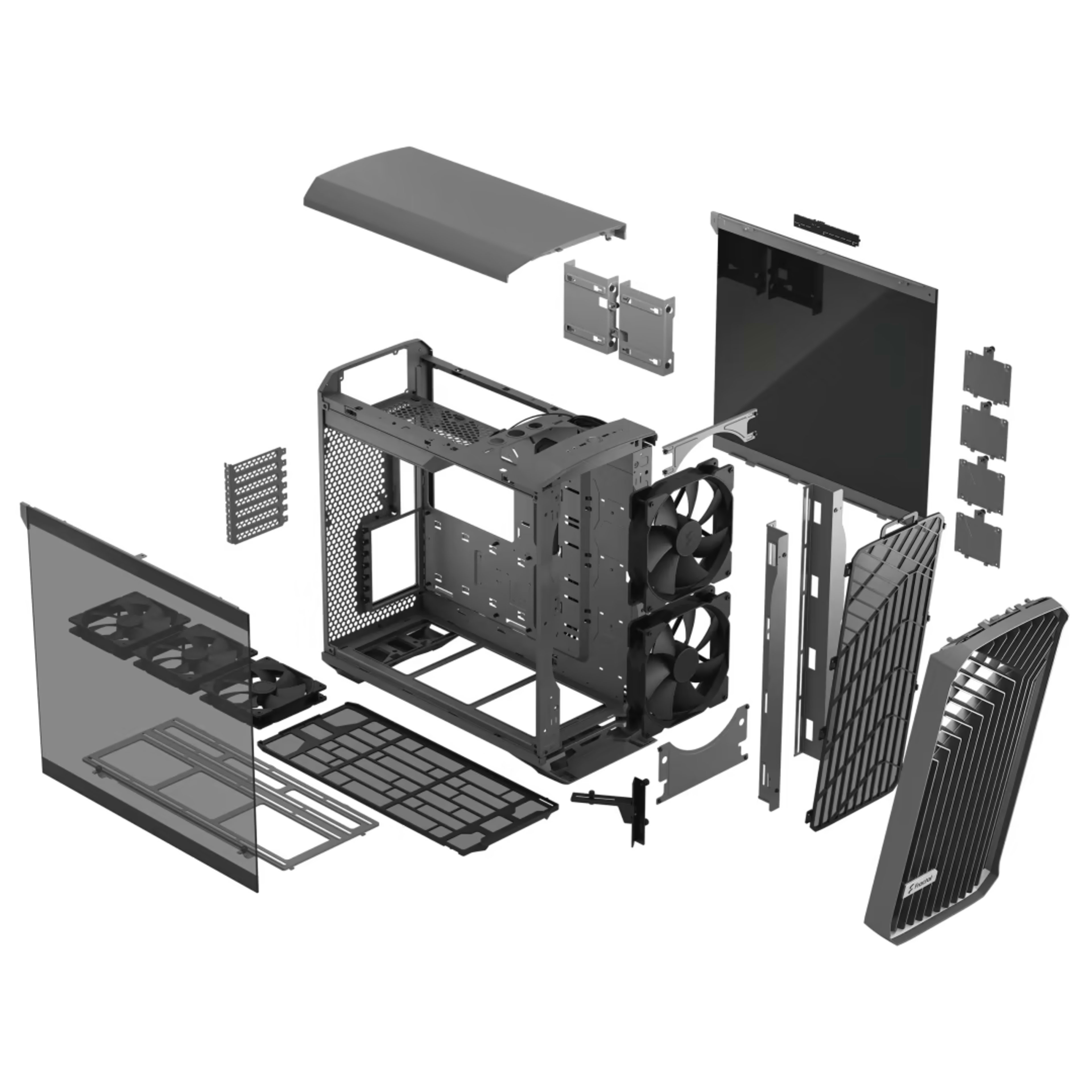 Fractal Design Torrent Black E-ATX Dark Tempered Glass Window High-Airflow  Mid Tower Computer Case 