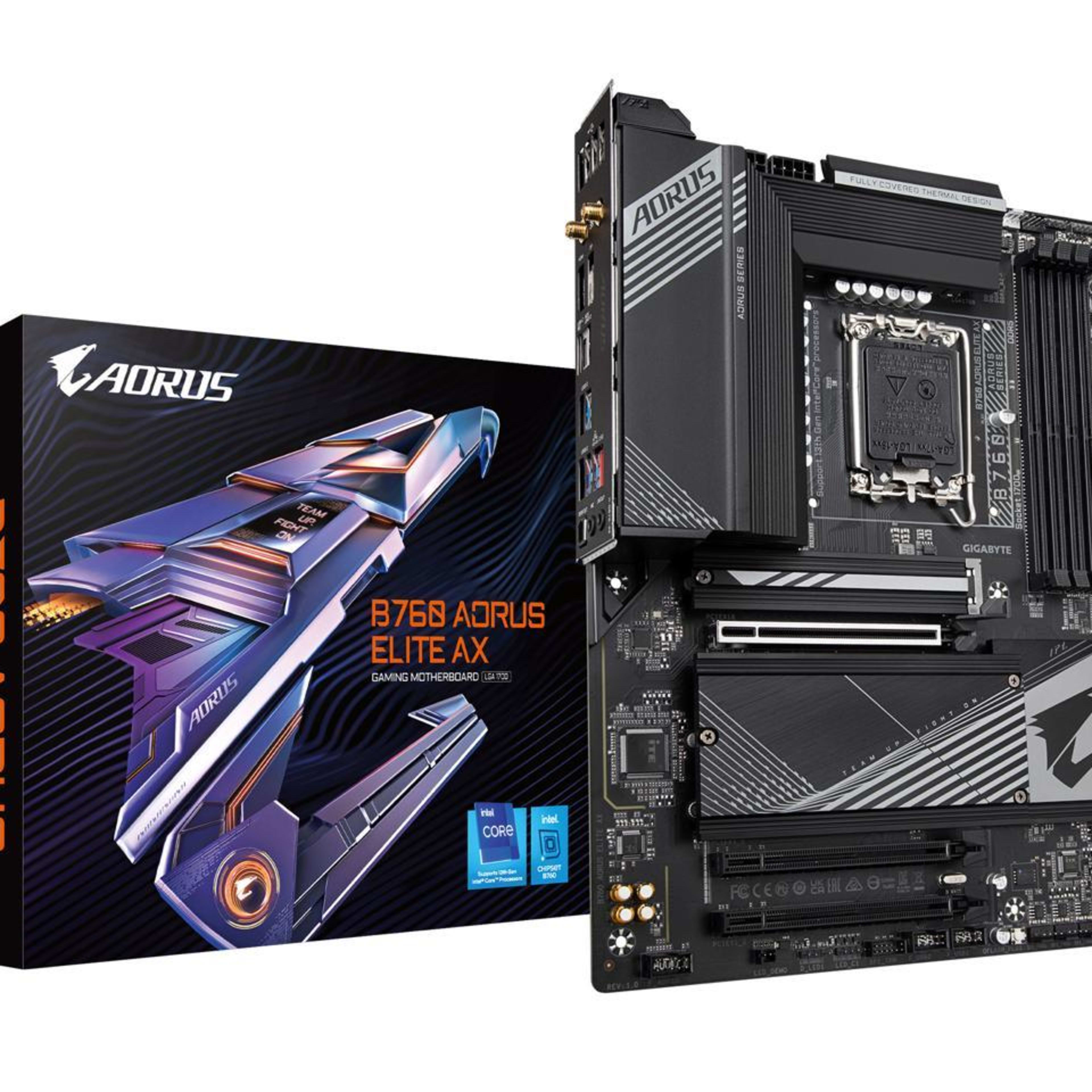 GIGABYTE B760 AORUS ELITE AX LGA 1700 Intel B760 ATX Motherboard with DDR5, USB-C, PCIe 4.0, WiFi 6E