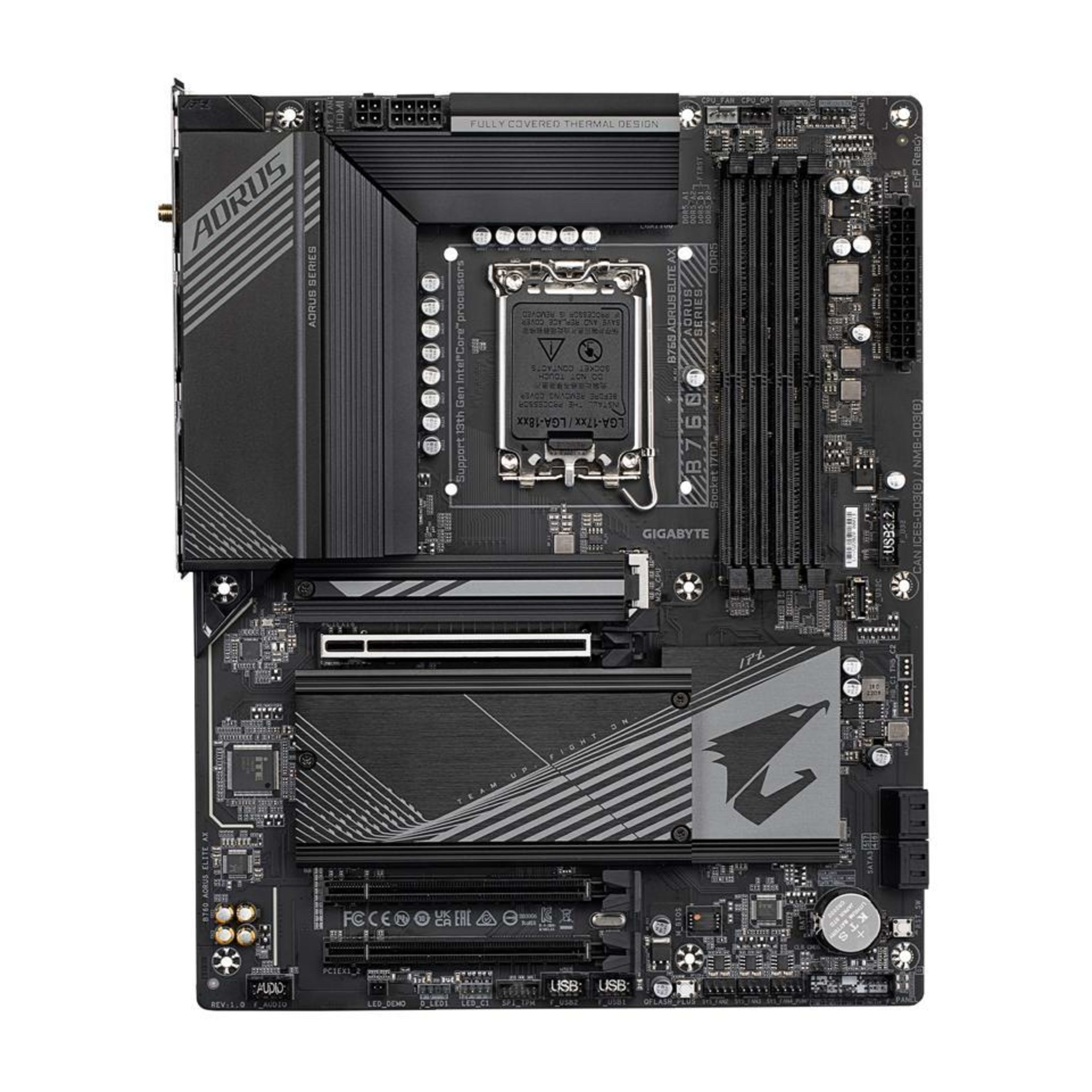 GIGABYTE B760 AORUS ELITE AX LGA 1700 Intel B760 ATX Motherboard with DDR5, USB-C, PCIe 4.0, WiFi 6E