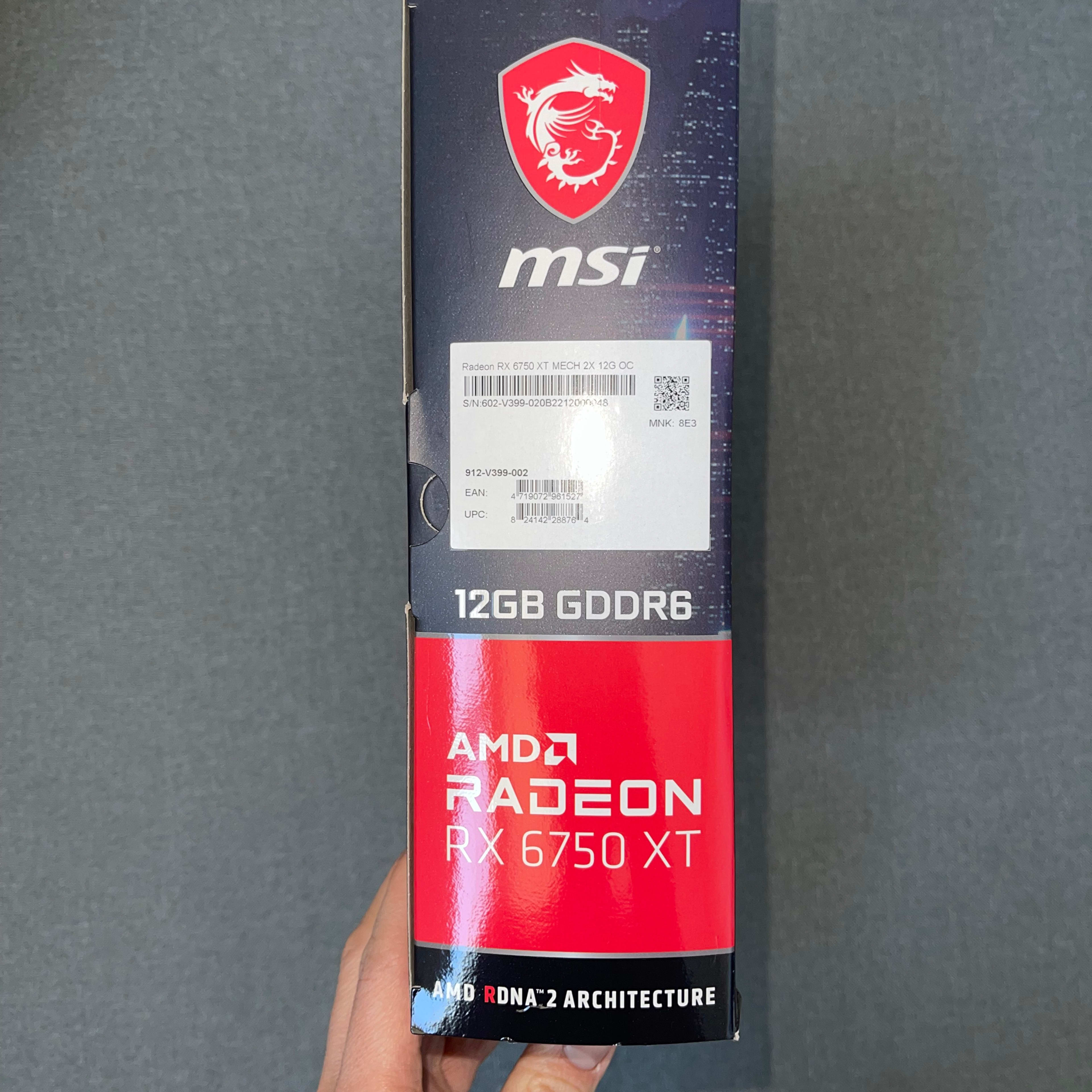 MSI AMD Radeon RX 6750 XT Mech 2X 12G OC for sale.