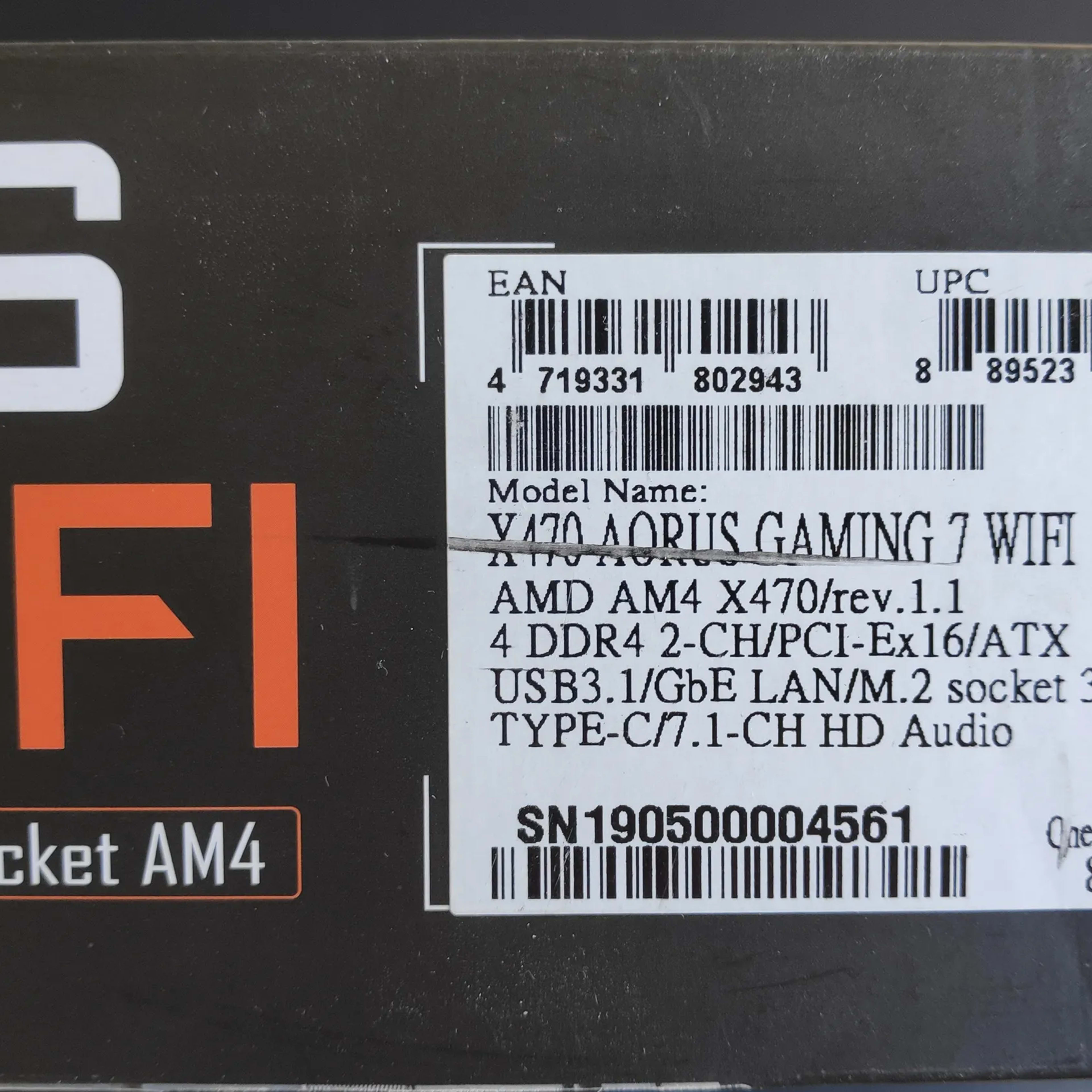 Gigabyte X470 Aorus Gaming 7 Wifi Socket AM4 Motherboard for AMD Ryzen Processors (Open box)