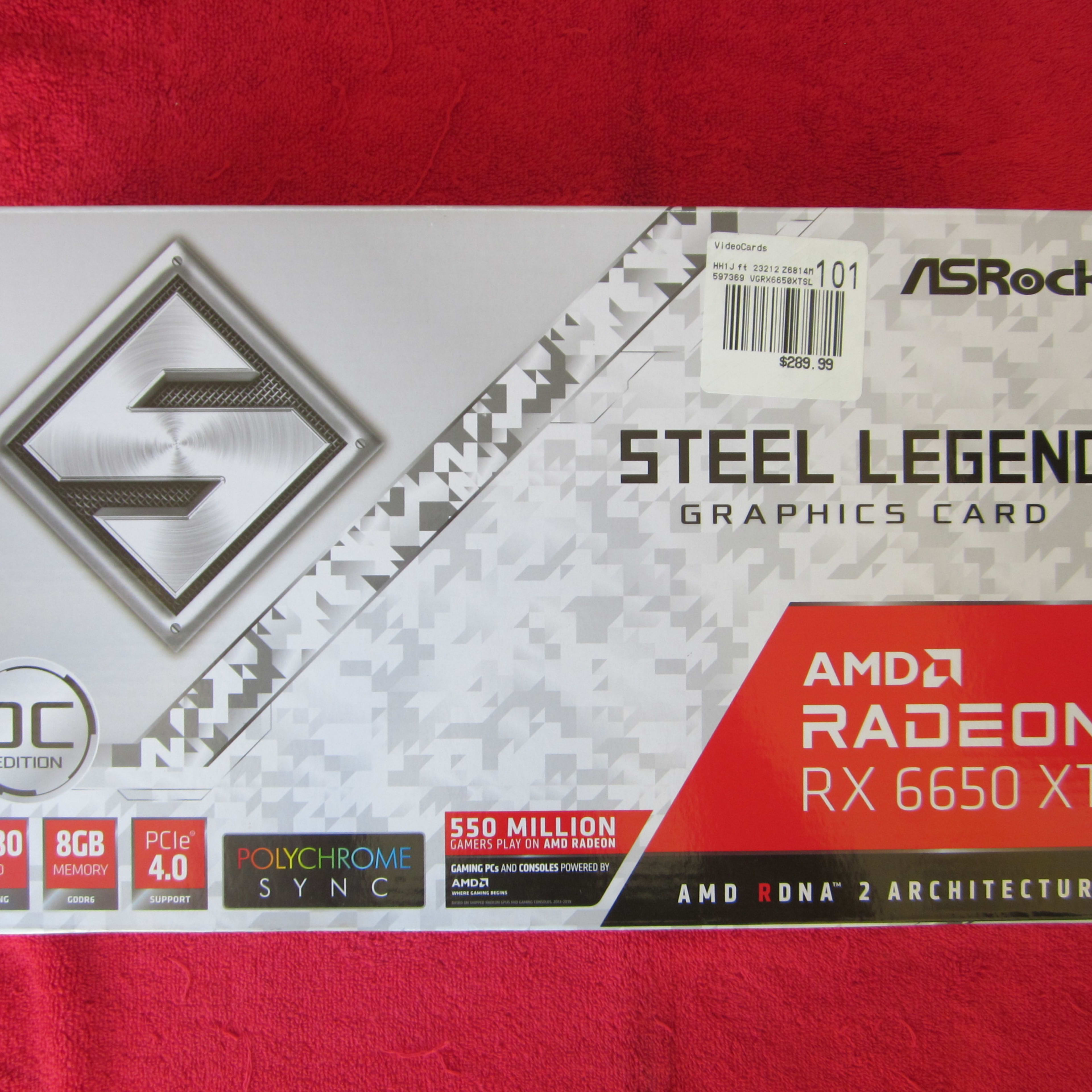 NEW! ASRock AMD Radeon RX 6650 XT GDDR6 8GB Steel Legend White Gaming Graphics Card