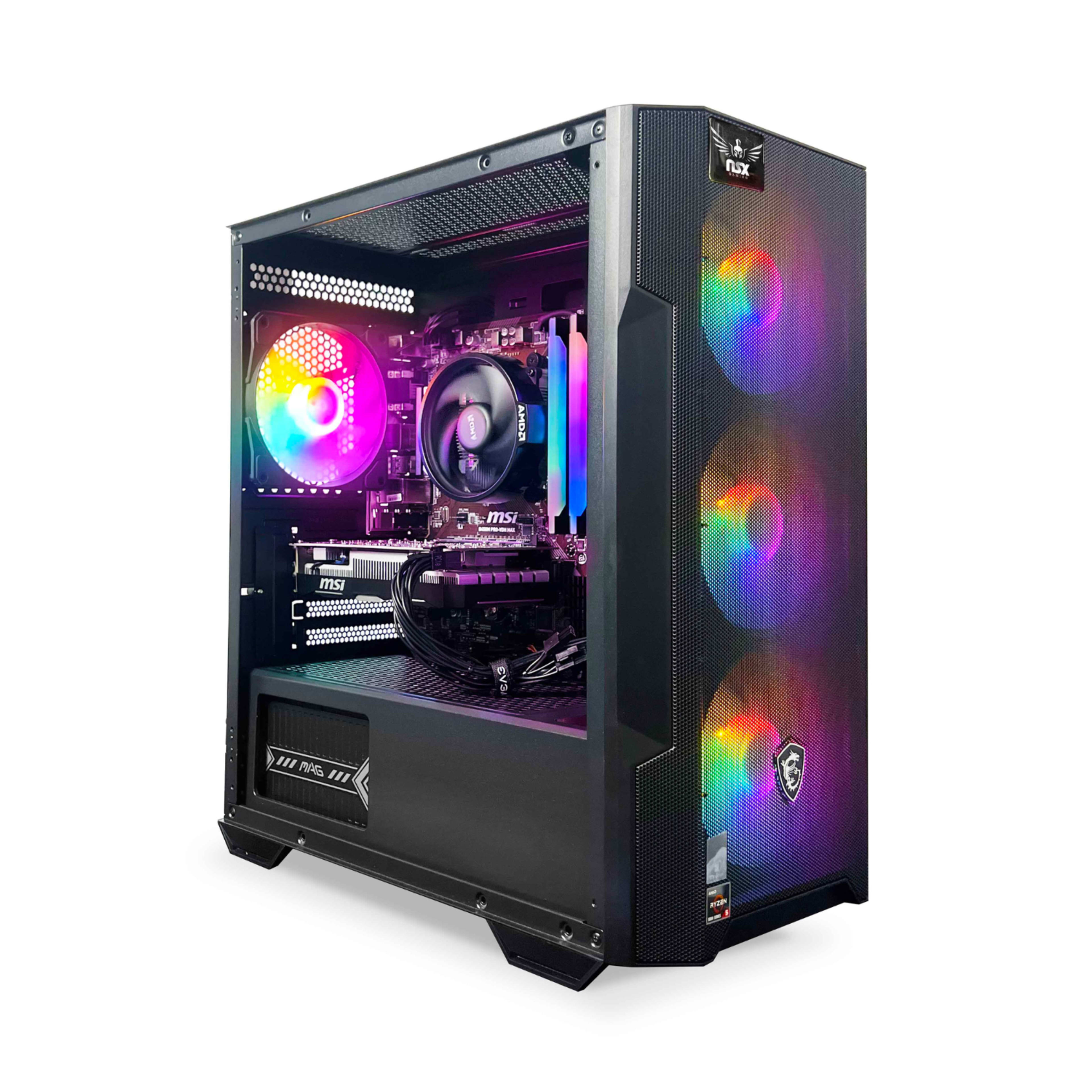 NSX Gaming PC | AMD R5 5600 | 16GB RAM RGB | RTX 3060 | USB-C | Win 11 Home | WiFi Ready