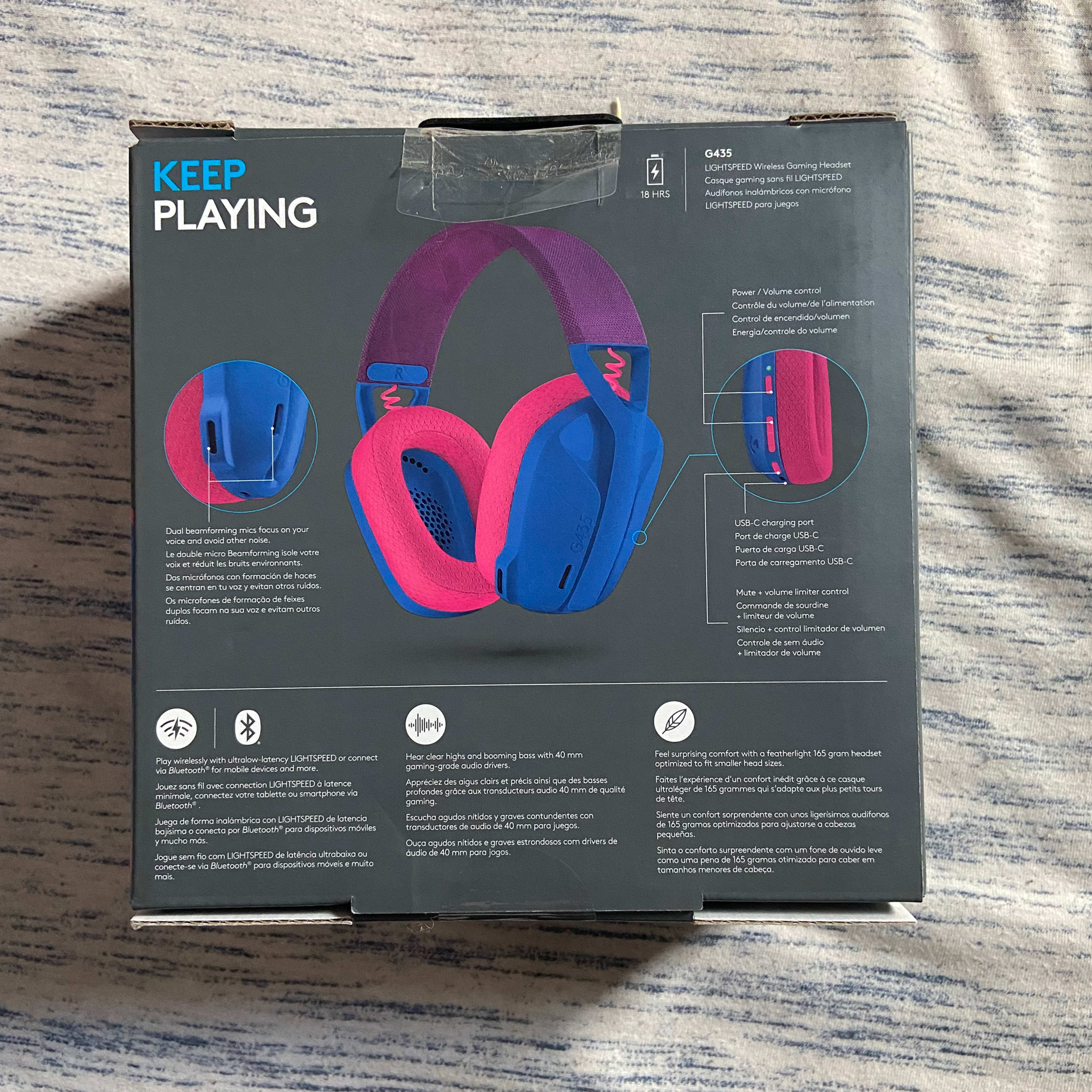 Blue raspberry LOGITECH G435 headset