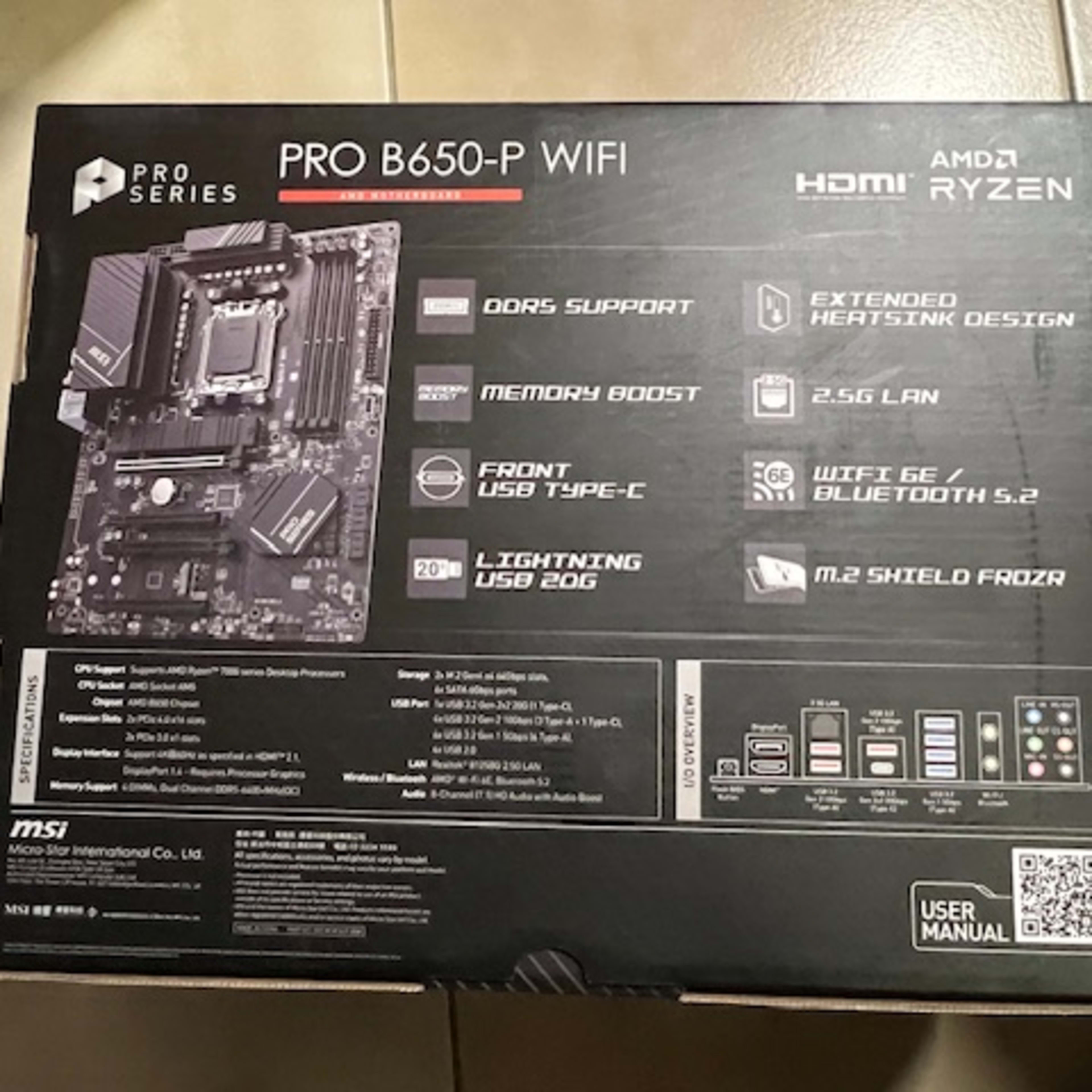 Brand New MSI B650-P PRO WiFi DDR5 AMD AM5 ATX Motherboard