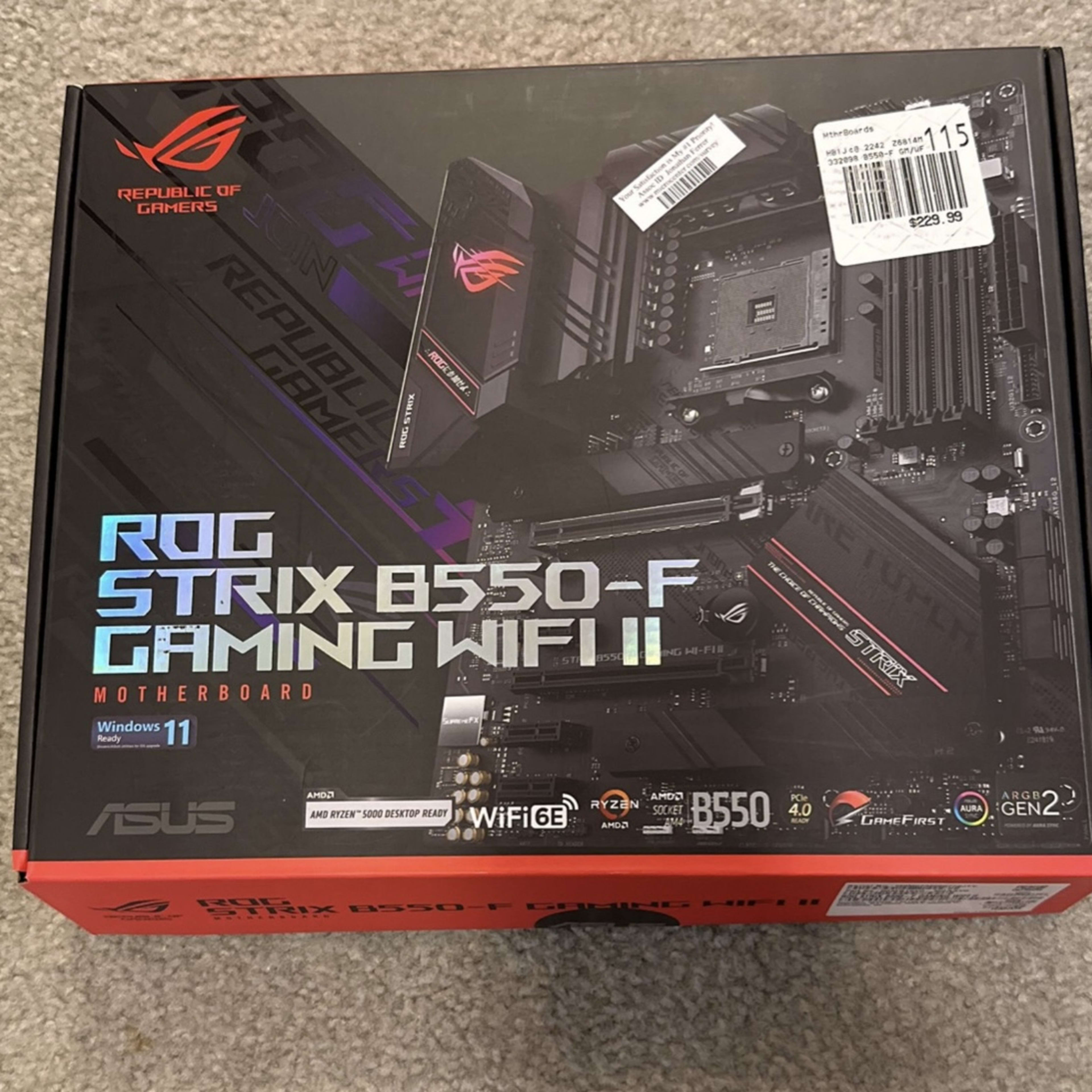 New Asus Rog Strix B550-f Gaming Wifi Ii Amd Am4 (3rd Gen Ryzen