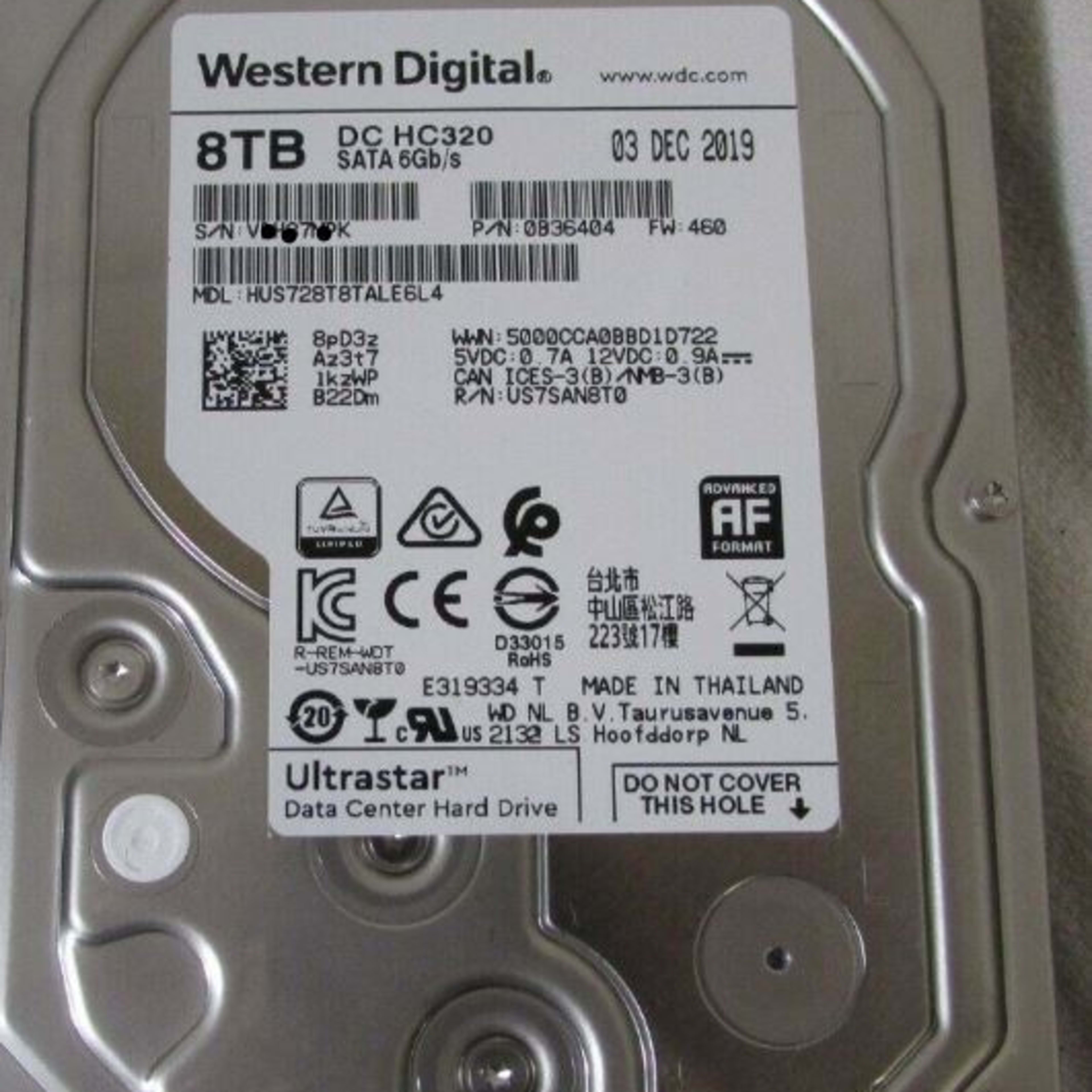 Western Digital 8TB Ultrastar DC HC320