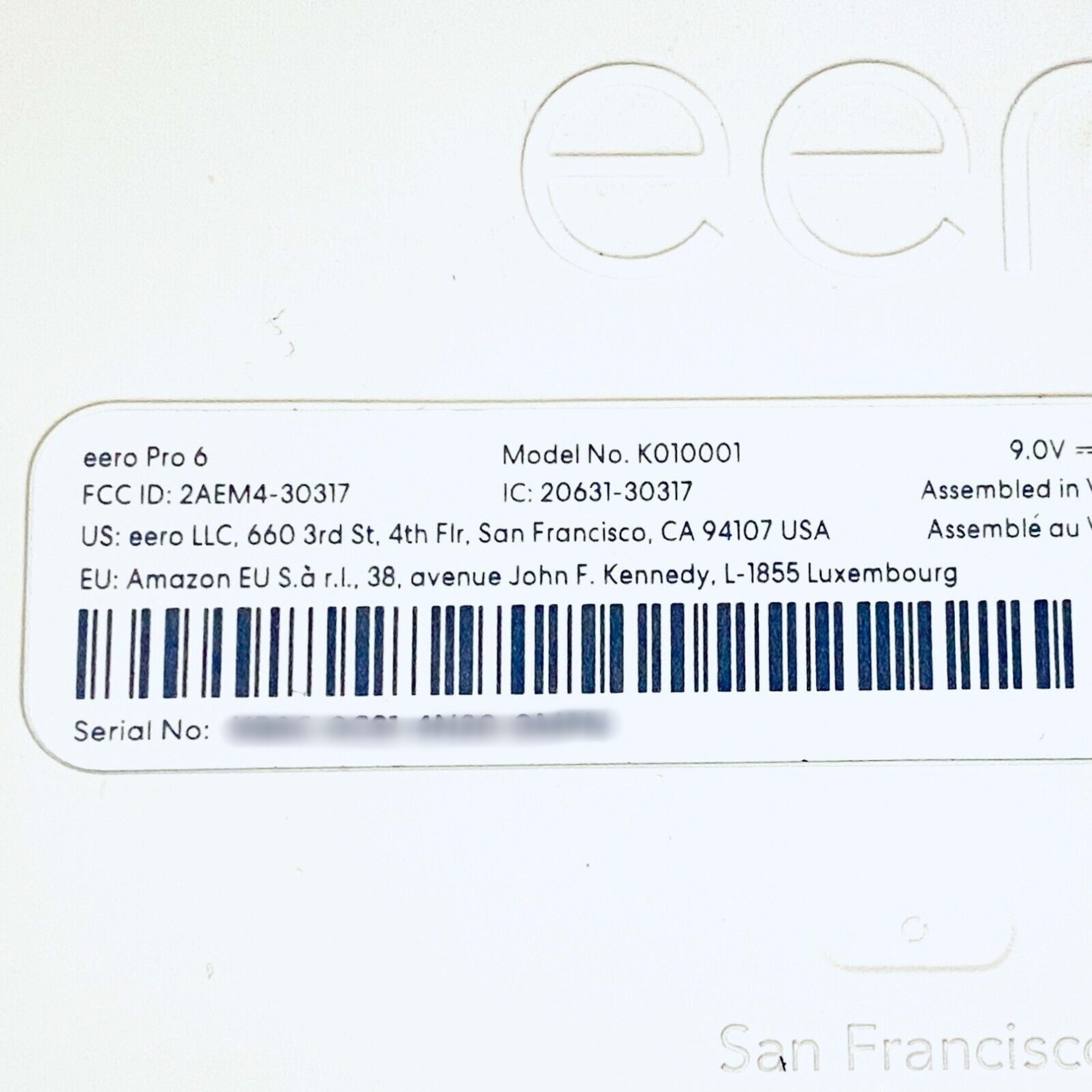 EERO Pro 6 Tri-band Wi-Fi 6 Gigabit Speed Mesh Wi-Fi Router K010001