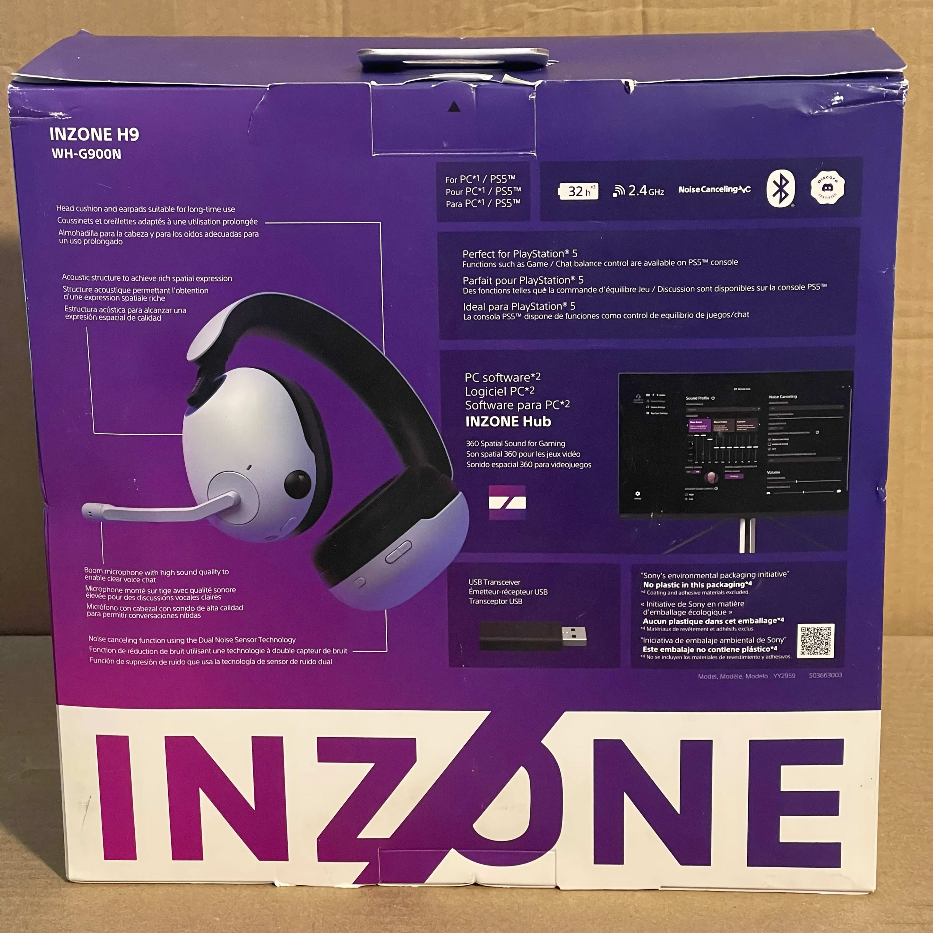 Sony INZONE H9 Wireless Noise Cancelling Gaming Headset, Complete