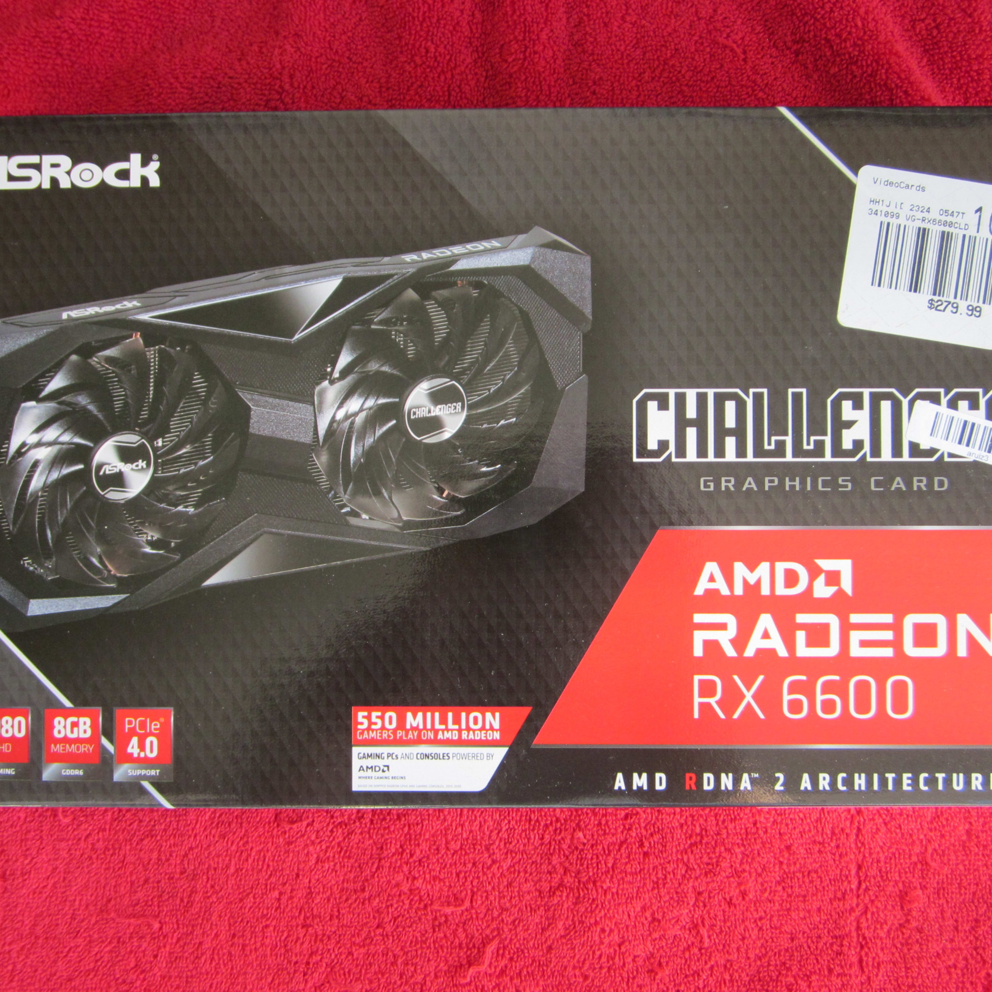 NEW! ASRock Radeon RX 6600 8GB GDDR6 PCI Express 4.0 Video Card RX6600 CLD 8G