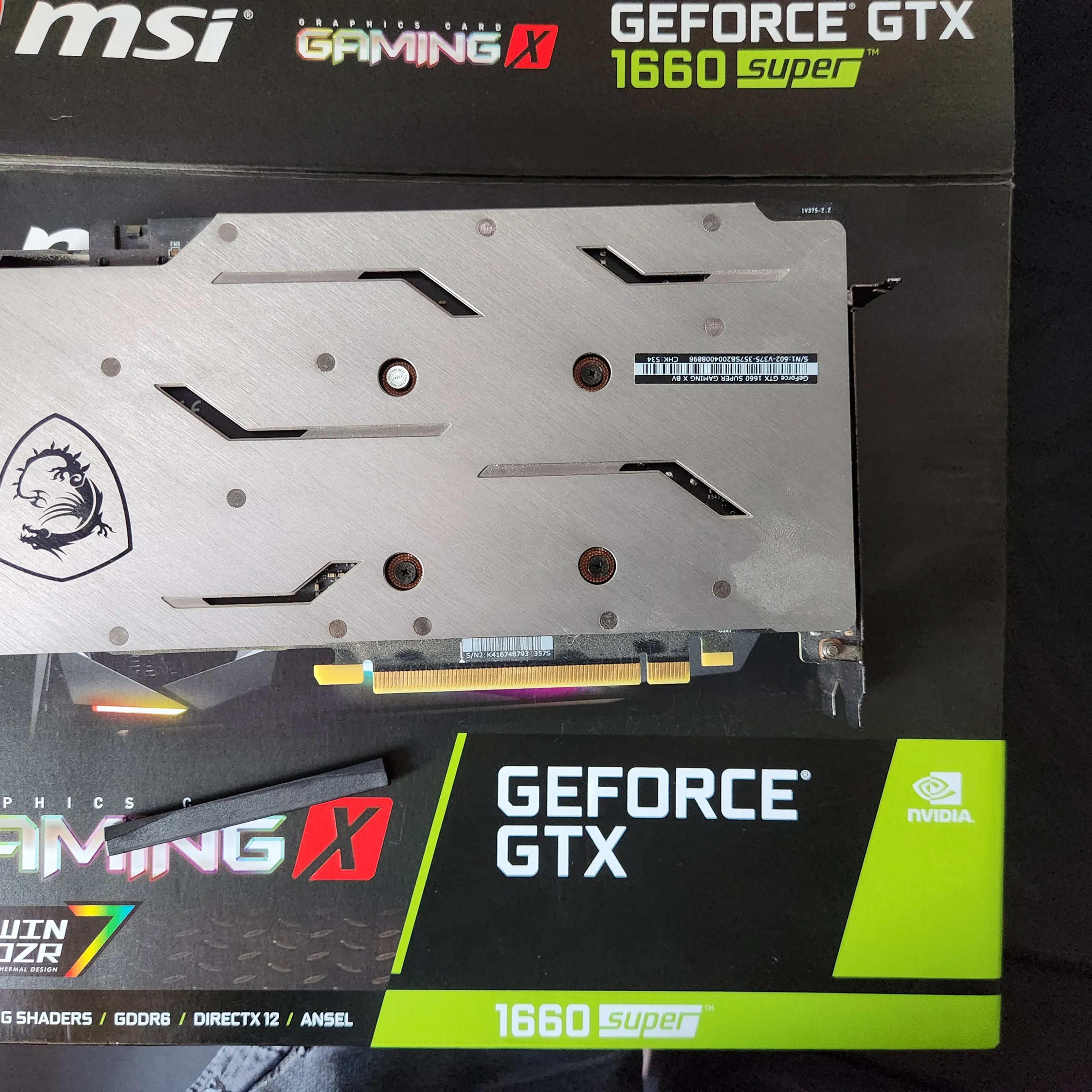 MSI Gaming GeForce GTX 1660 SUPER 6GB GDDR6 GTX 1660 SUPER MSI Gaming GeForce GTX 1660 SUPER 6GB GDDR6 GTX 1660 SUPER