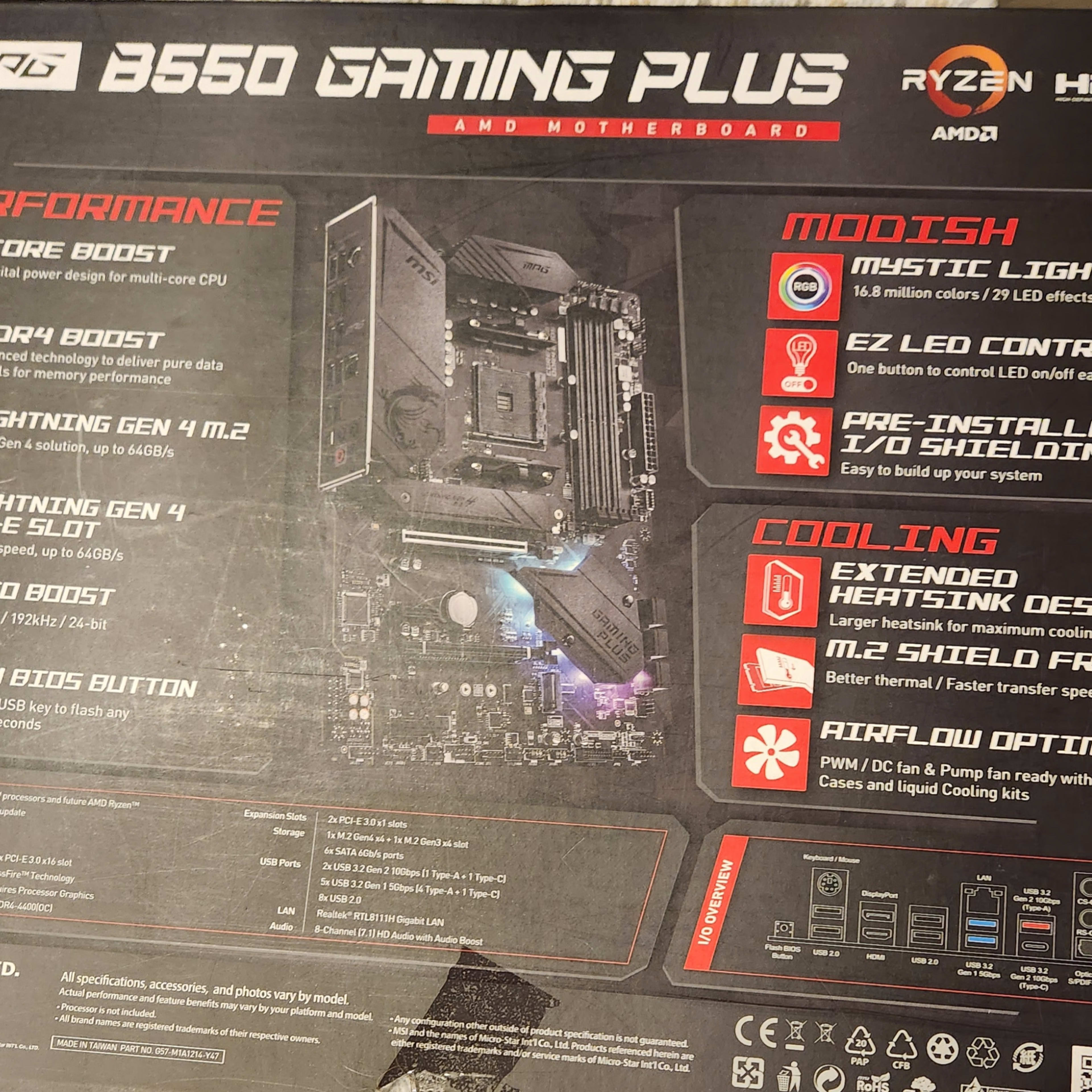 MSI B550 Gaming Plus ATX AM4 Motherboard, Supports 3rd Gen AMD Ryzen  Processors