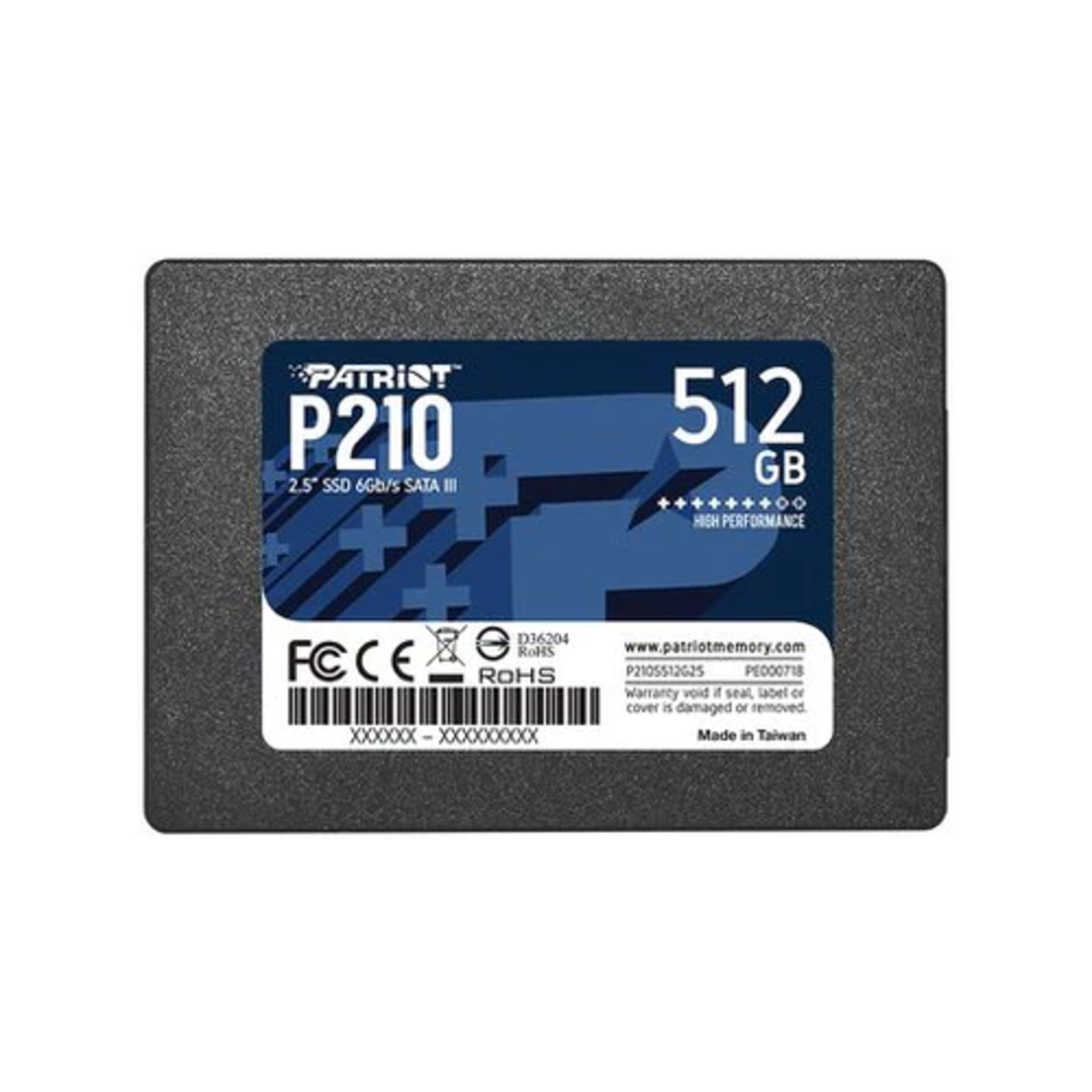 Patriot P210 512GB Internal SSD - SATA 3 2.5" - Solid State Drive