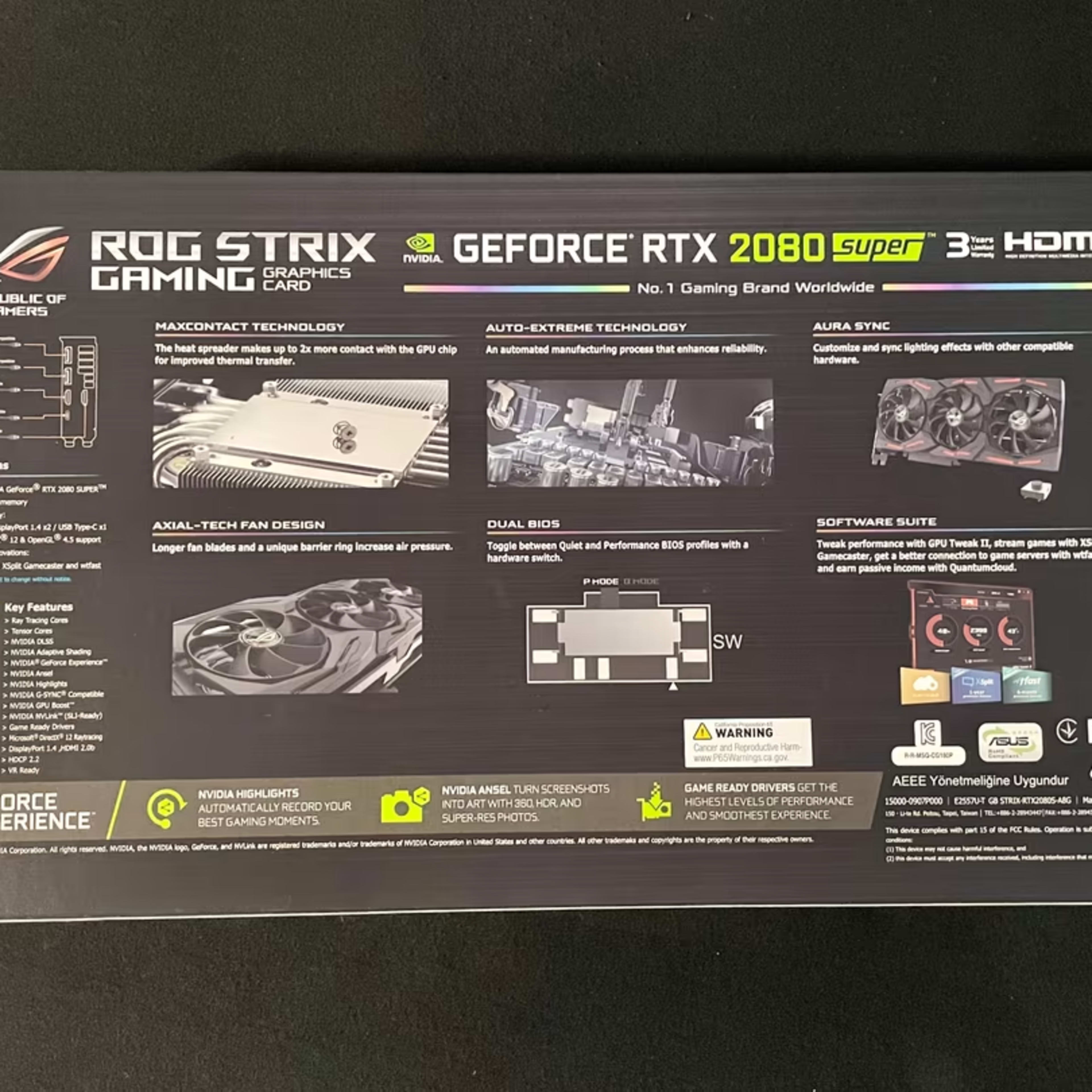 ASUS ROG Strix GeForce RTX 2080 Super Advanced Overclocked 8G