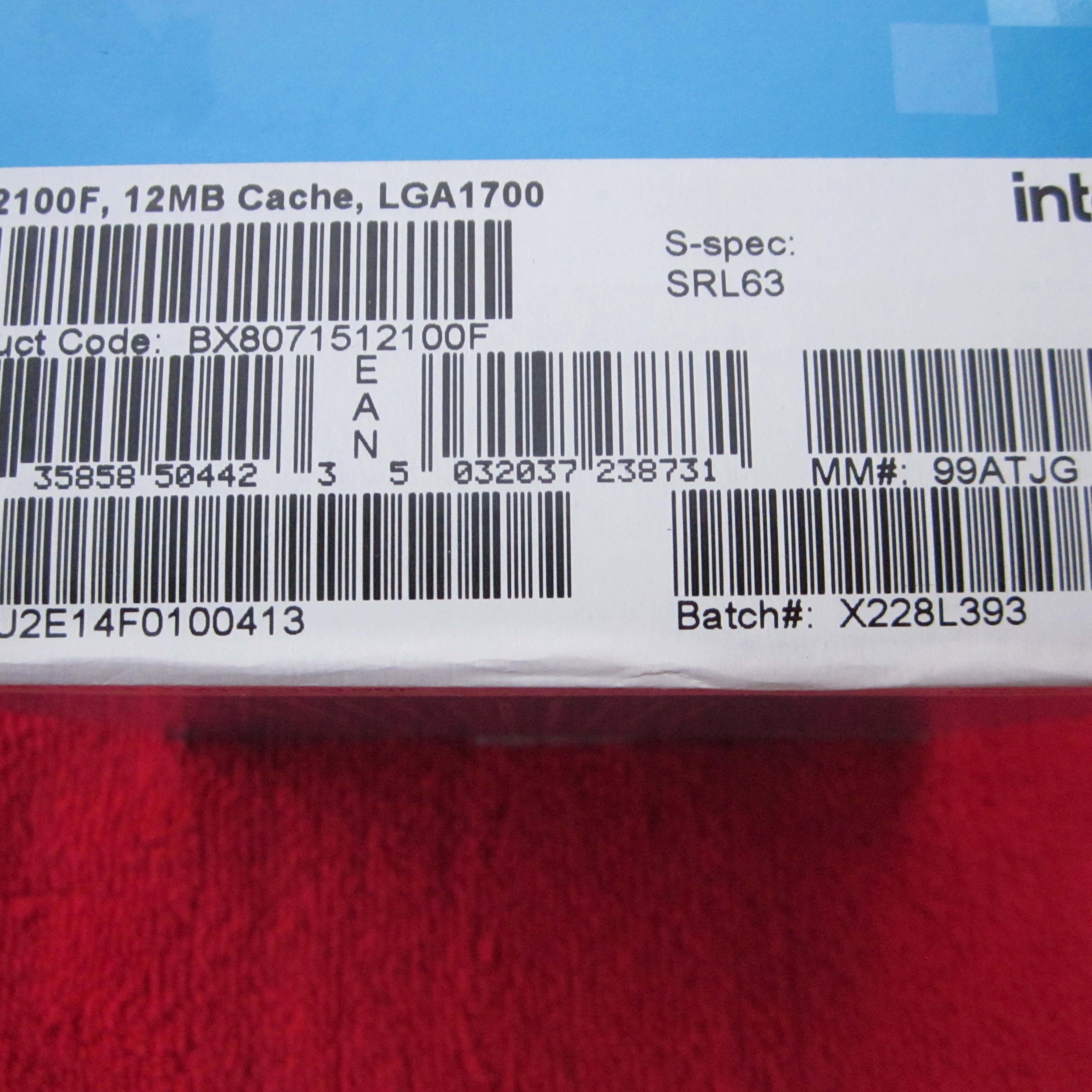 Intel® Core™ i3-12100F Processor 12M Cache, up to 4.30 GHz