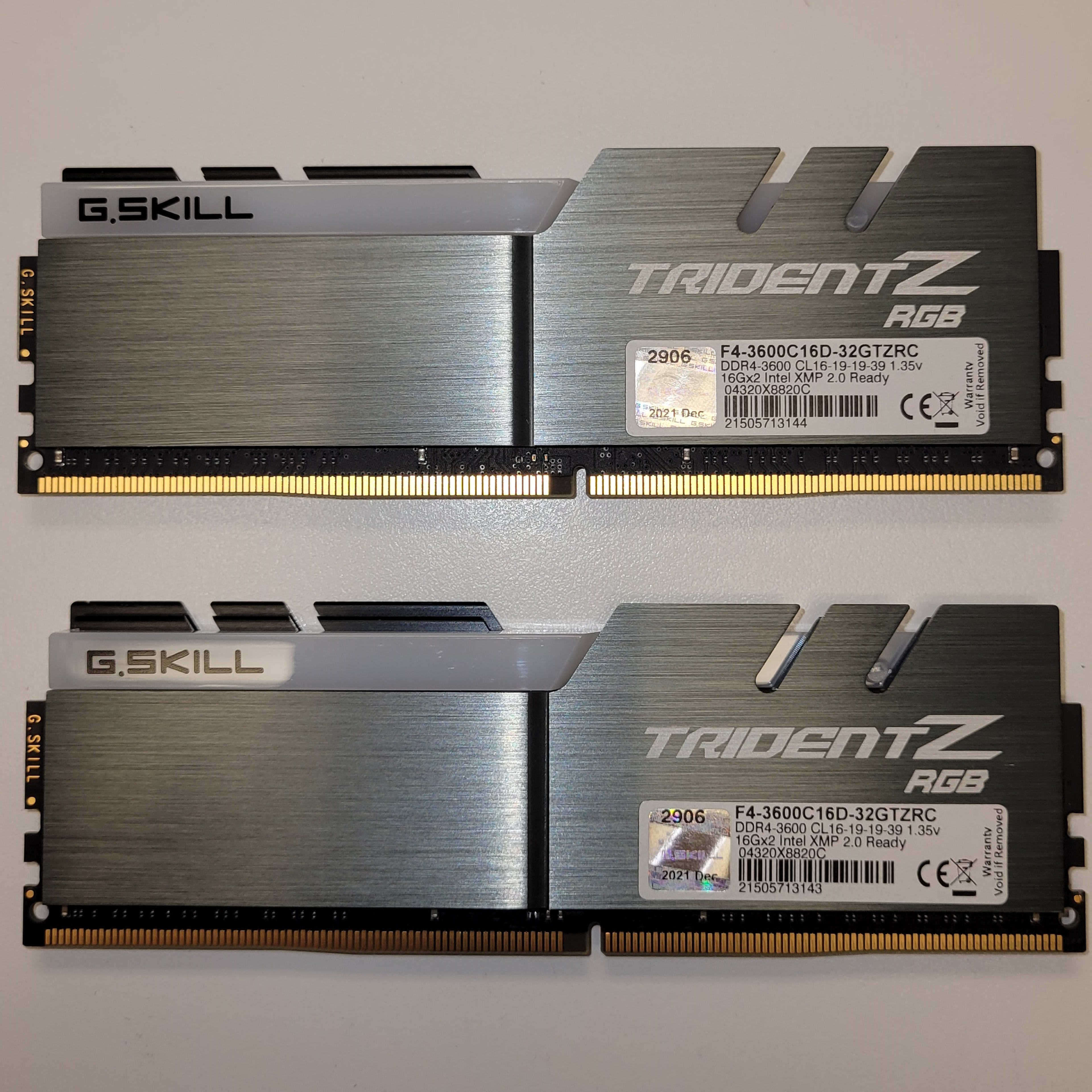 G.SKILL Trident Z RGB 32GB, DDR4 3600, CL16, (2 x 16GB kit)