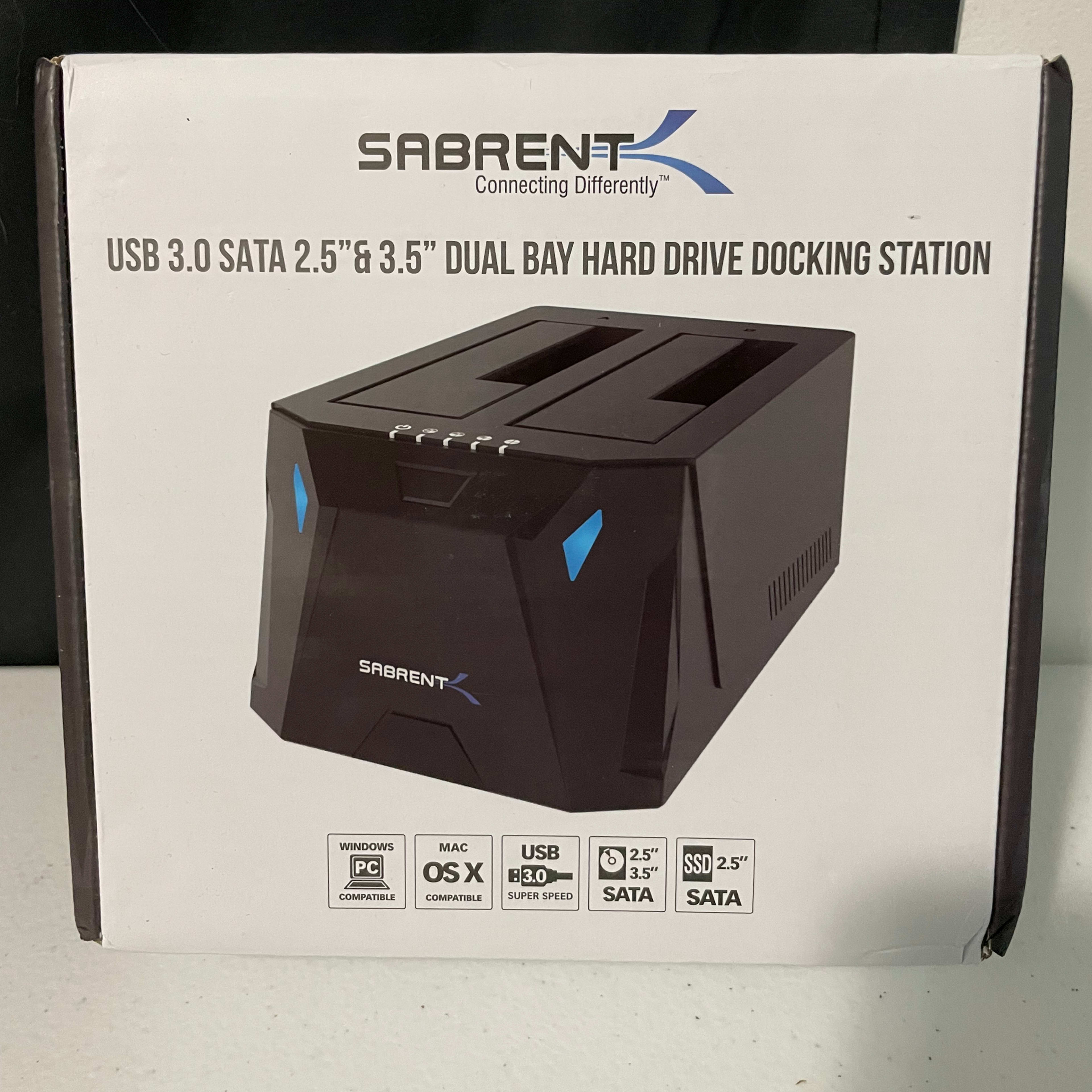 SABRENT EC-HD2B Dual Bay External Docking Station for 2.5 or 3.5in HDD, SSD