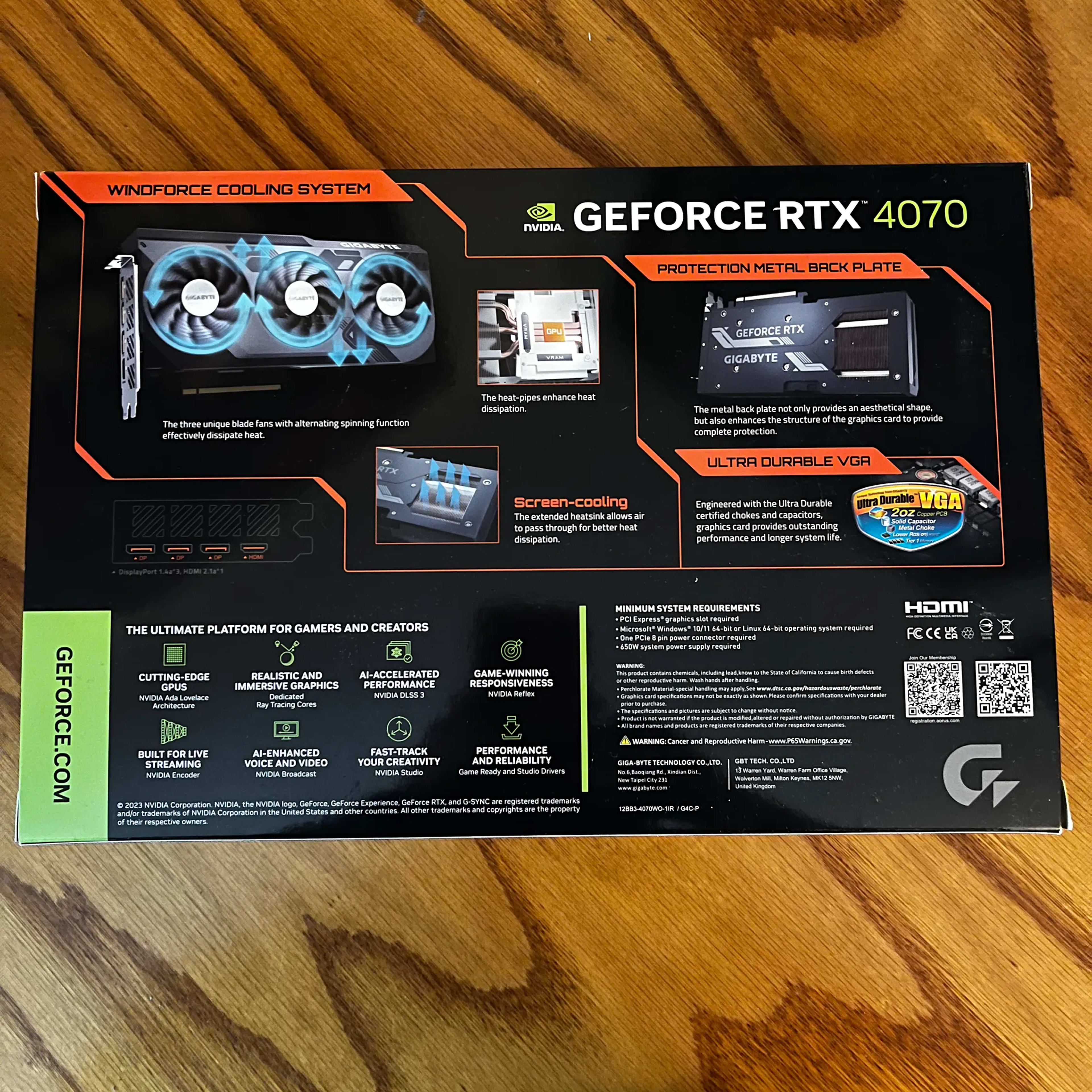 Gigabyte RTX 4070 Windforce OC 12GB