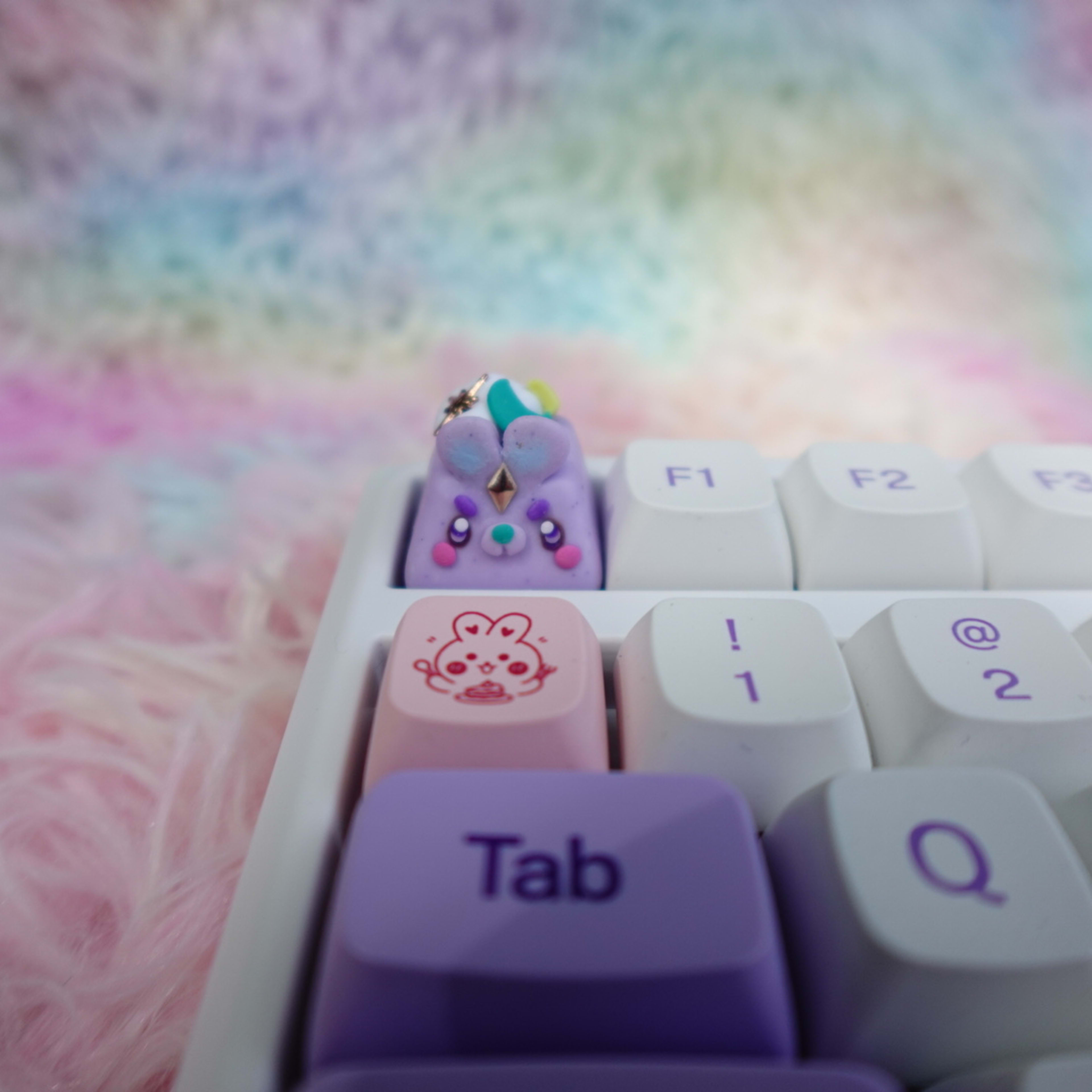 BunnyBuns Series - Ube Star Bunny Artisan Keycap