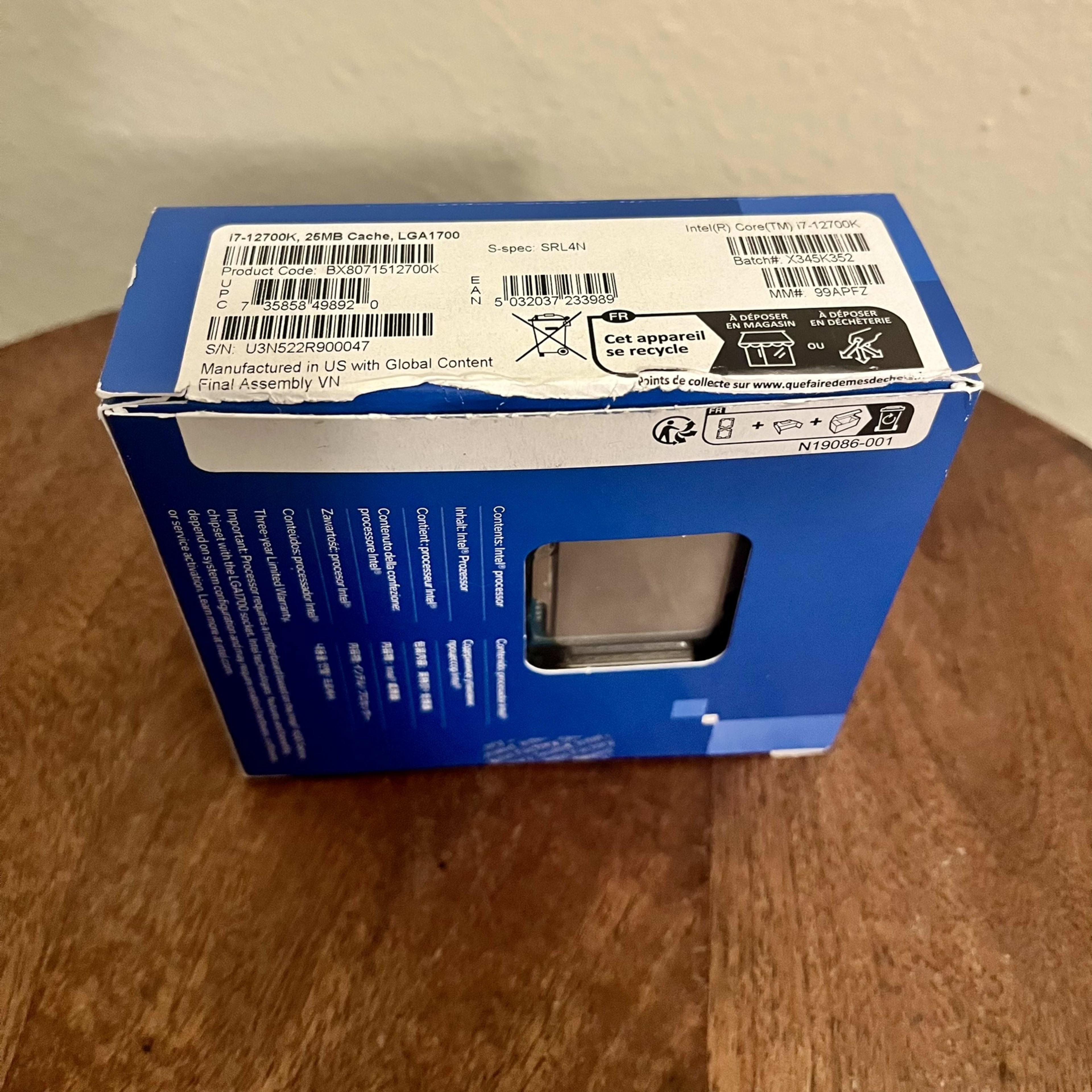 OPEN BOX Intel Core i7-12700K Alder Lake LGA 1700 12 cores OPEN BOX Intel Core i7-12700K Alder Lake LGA 1700 12 cores