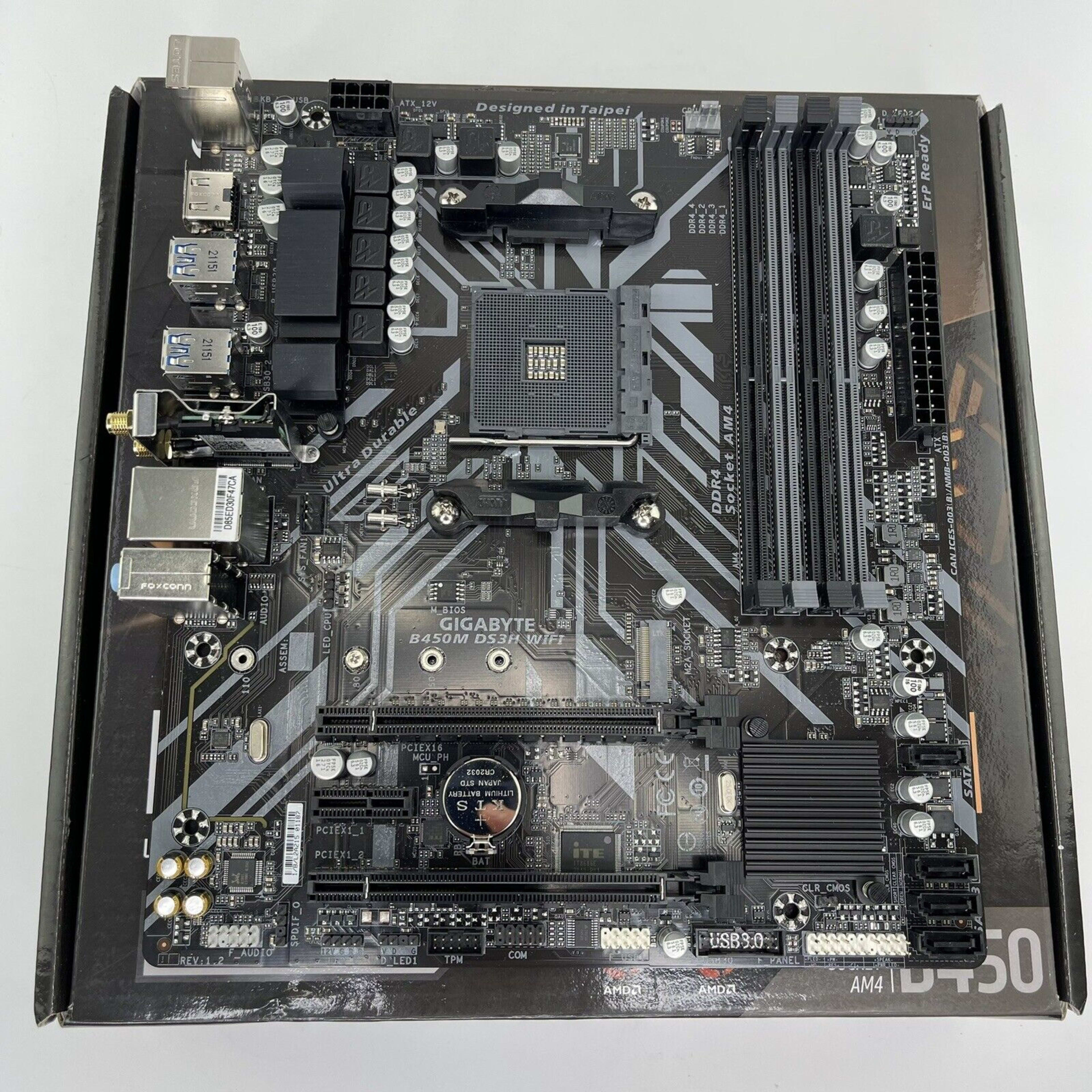 Gigabyte B450M DS3H WiFi Bluetooth AMD AM4 DDR4 Motherboard