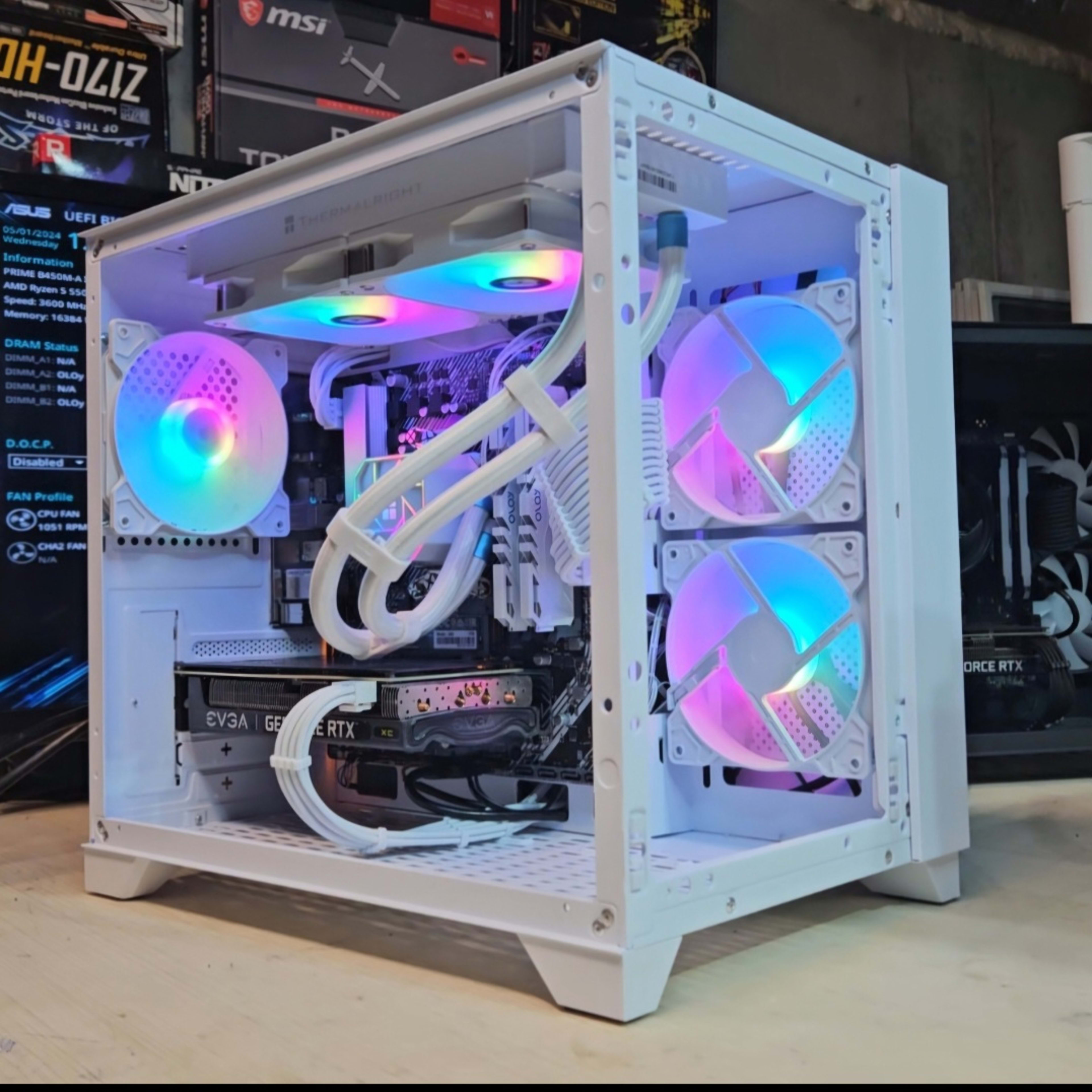 "Whiteout" Watercooled RTX 3060Ti / R5 5500 Gaming PC!