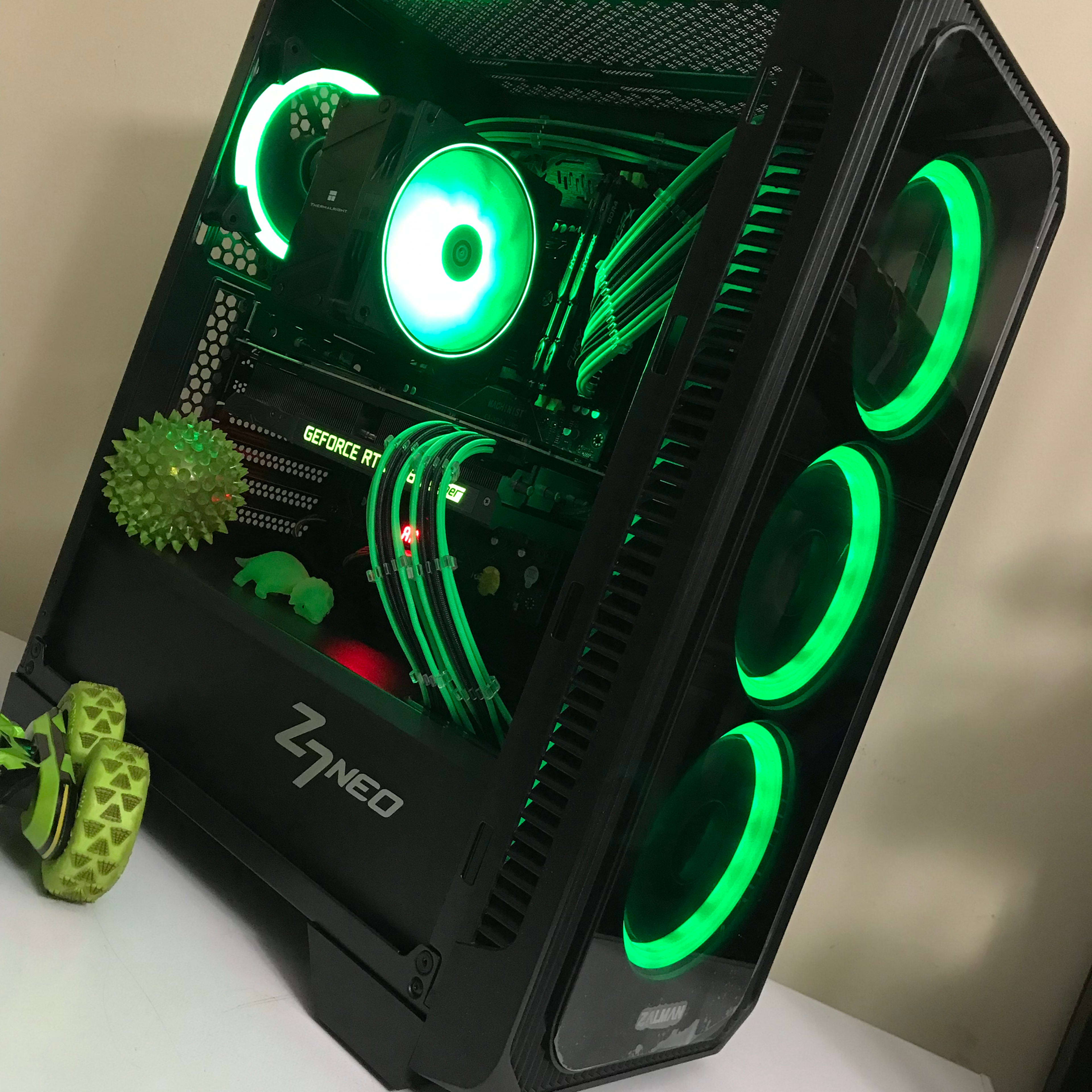 RTX 2080 Super Mean Green 16 core Xeon Streaming/Gaming/ContentCreator PC 64GB DDR4 1TB NVMe RGB