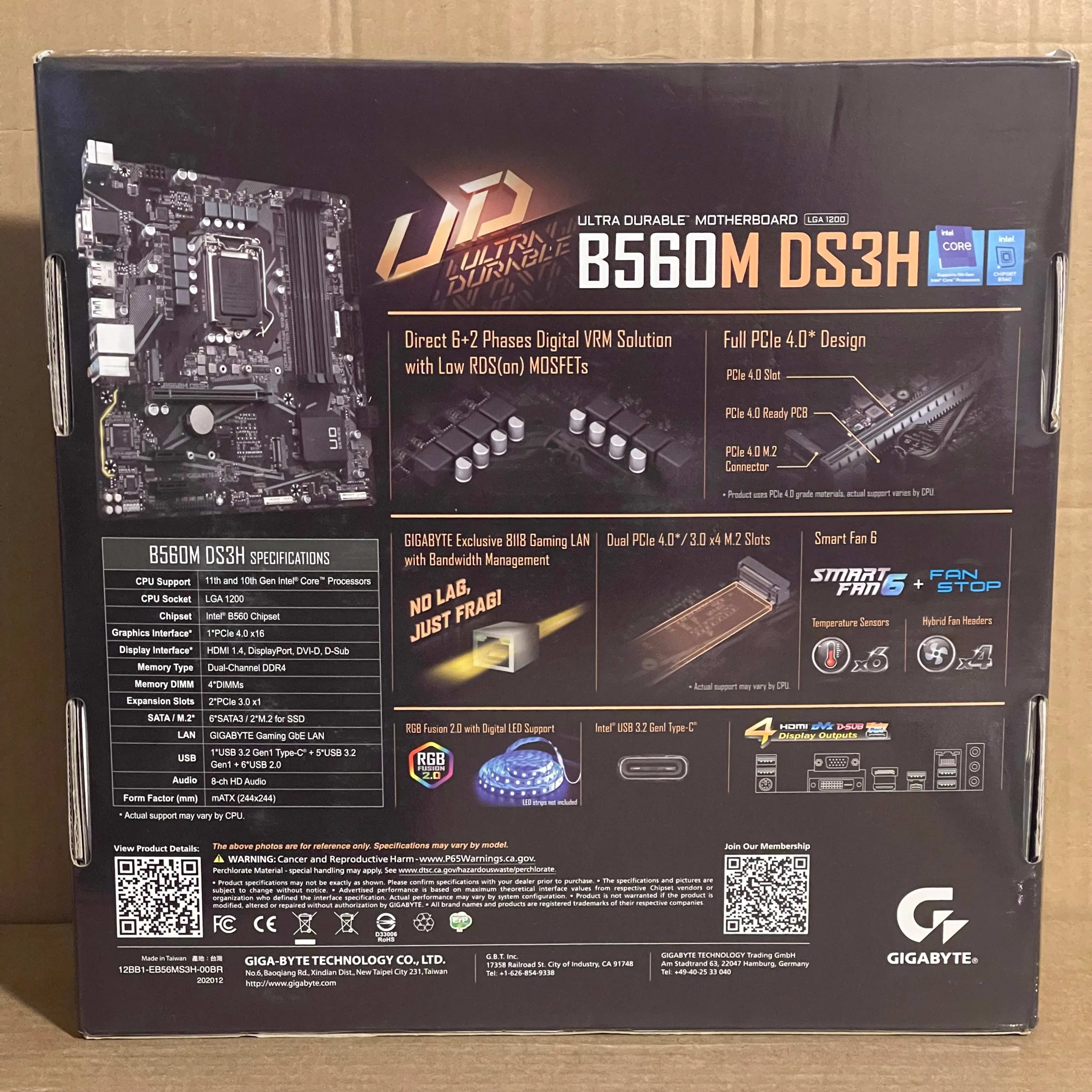 Parts, Gigabyte B560M DS3H, Bent Pins