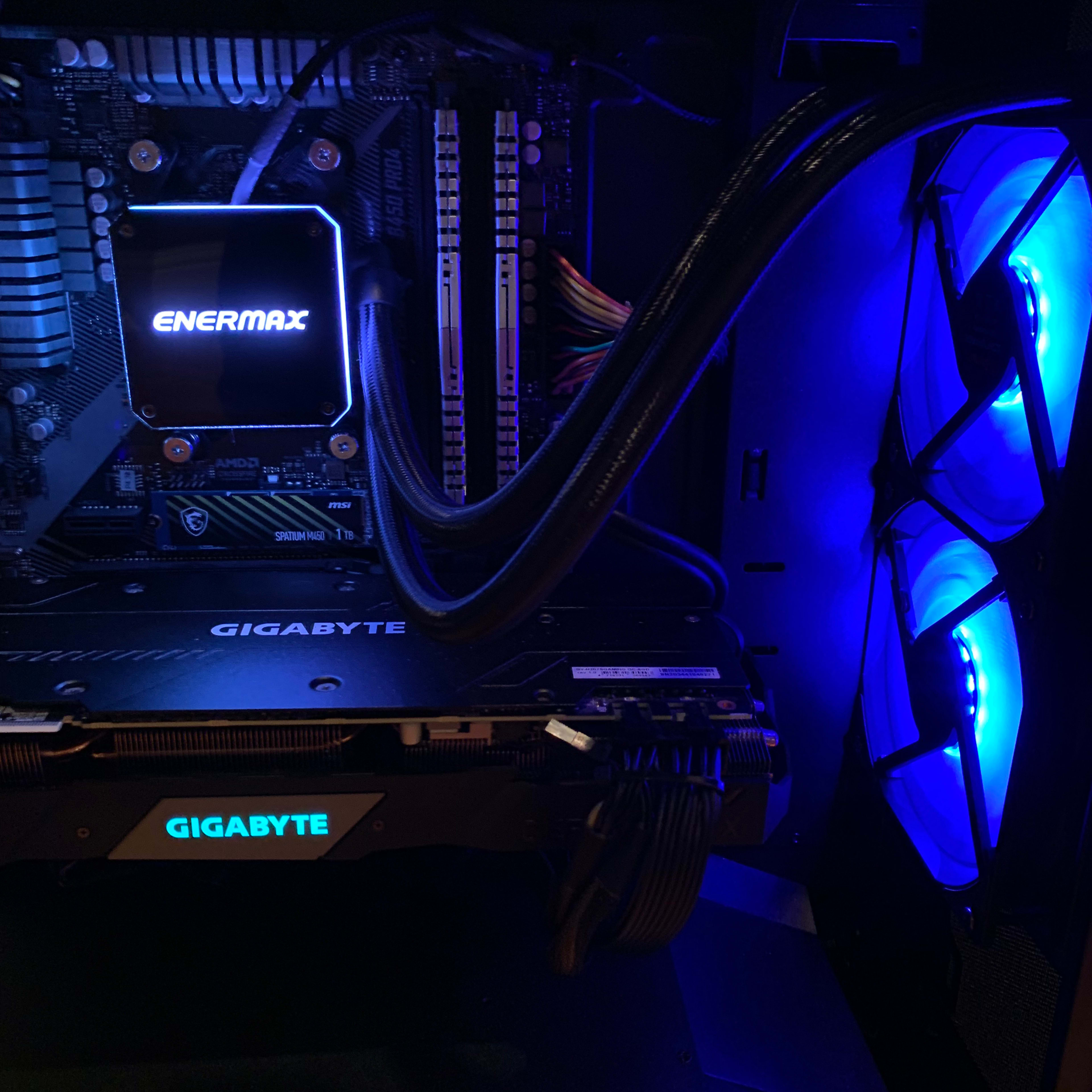 5600X RTX 2070 SUPER WATERCOOLED 4K GAMING/STREAMING/EDITING PC 1000GB STORAGE 32GB RAM WINDOWS 10