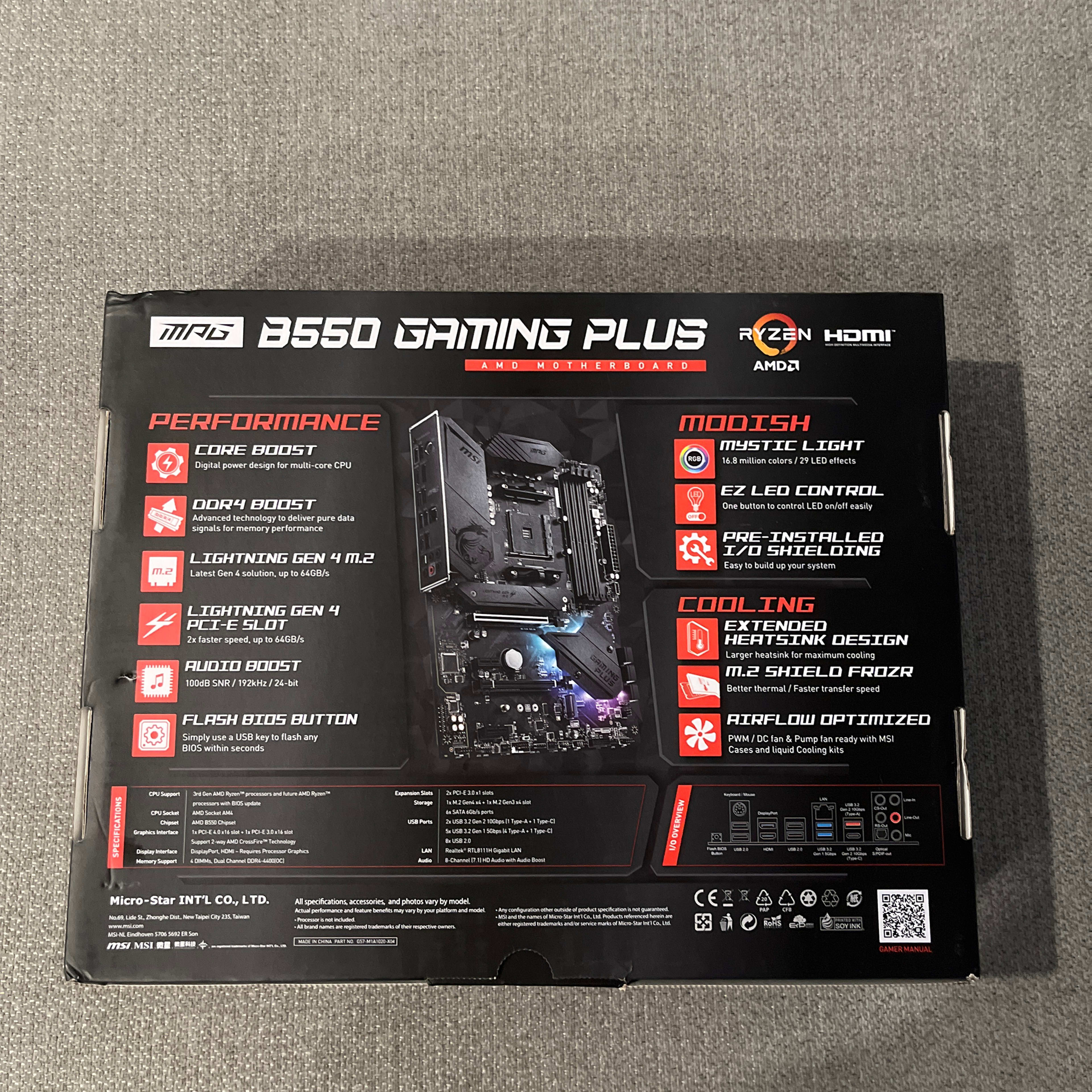 MSI B550 Gaming Plus ATX AM4 Motherboard, Supports 3rd Gen AMD