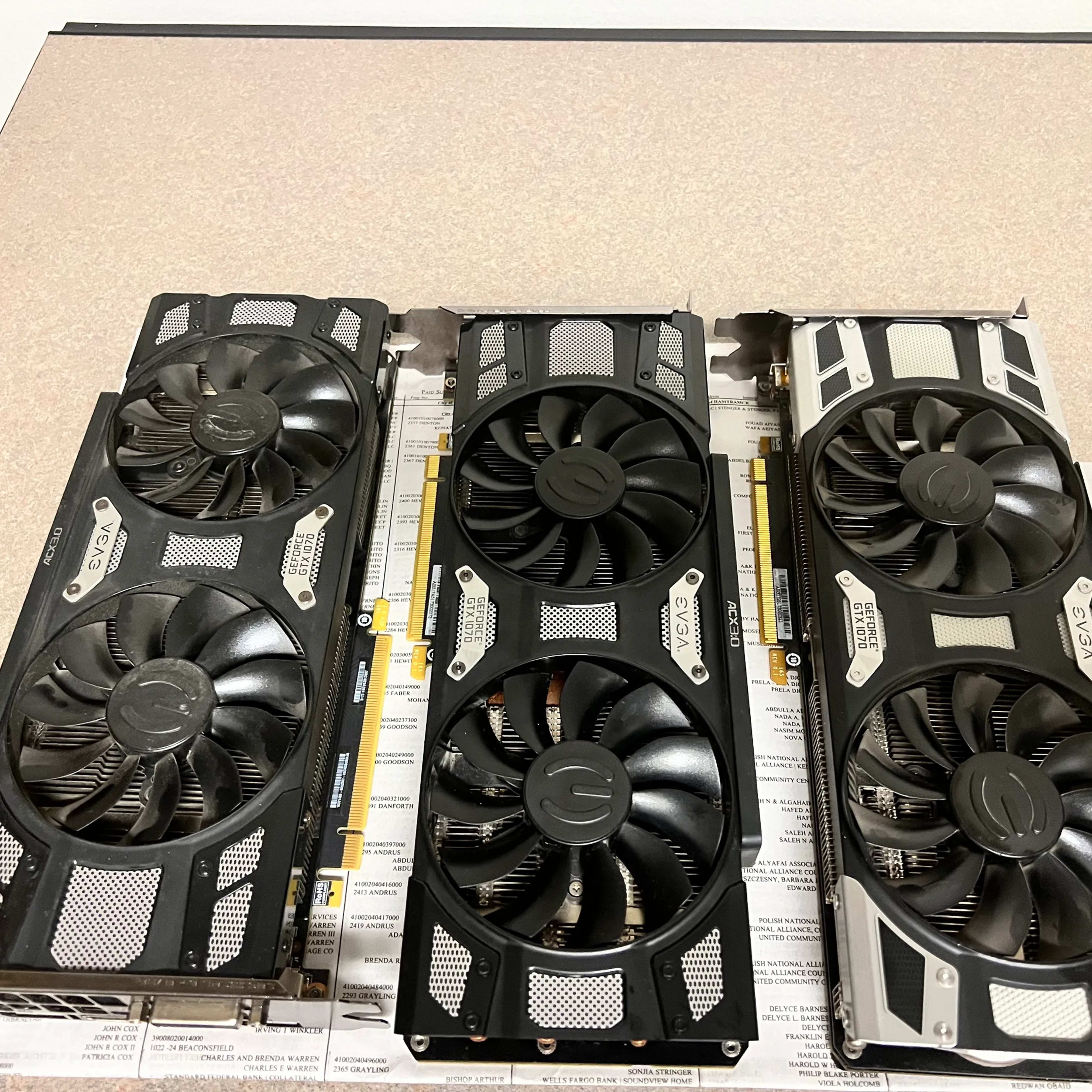 EVGA Geforce GTX 1070 (lot of three mixed)