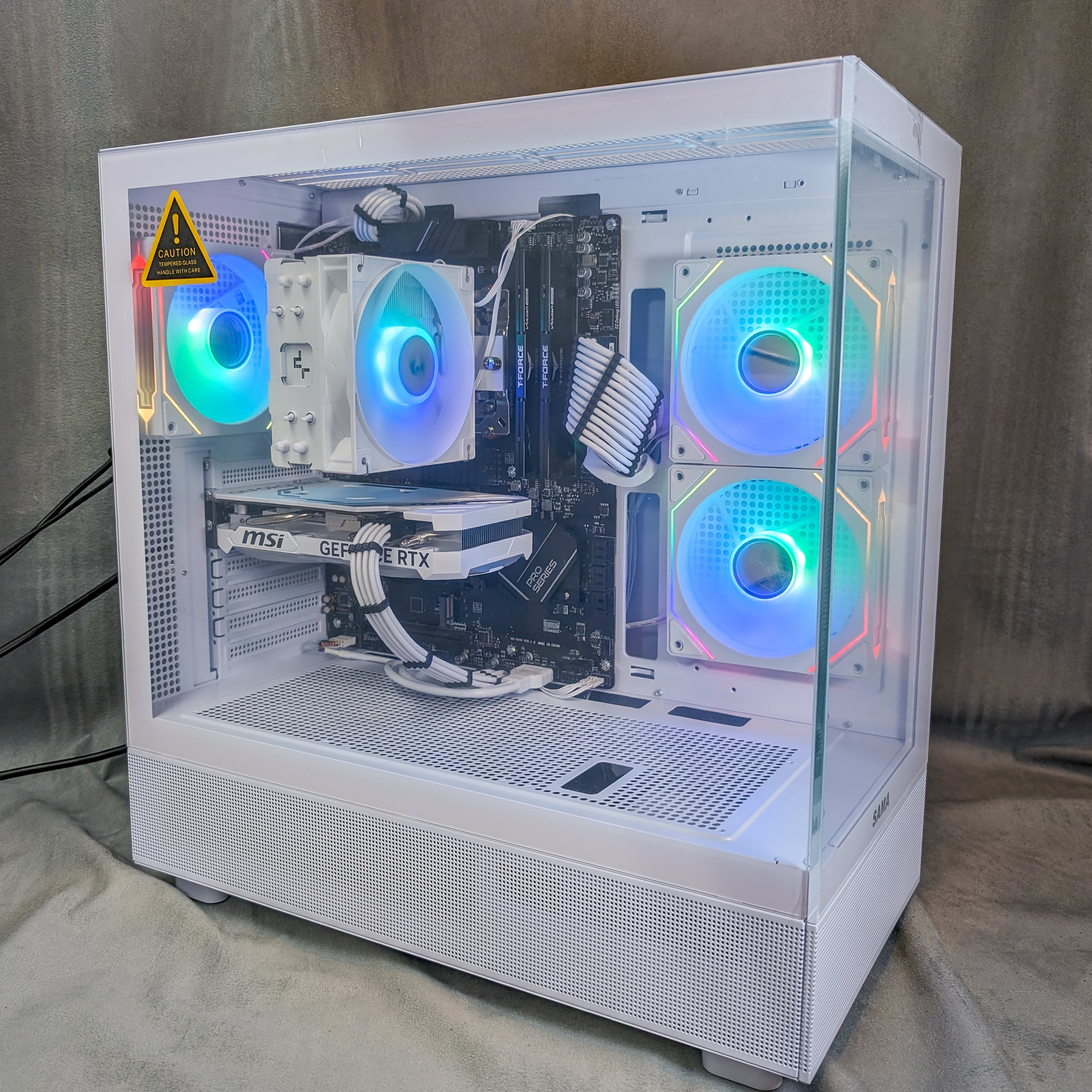 Ryzen 5 7500f + RTX 4060 + 32GB DDR5 + 1TB SSD White RGB Gaming PC