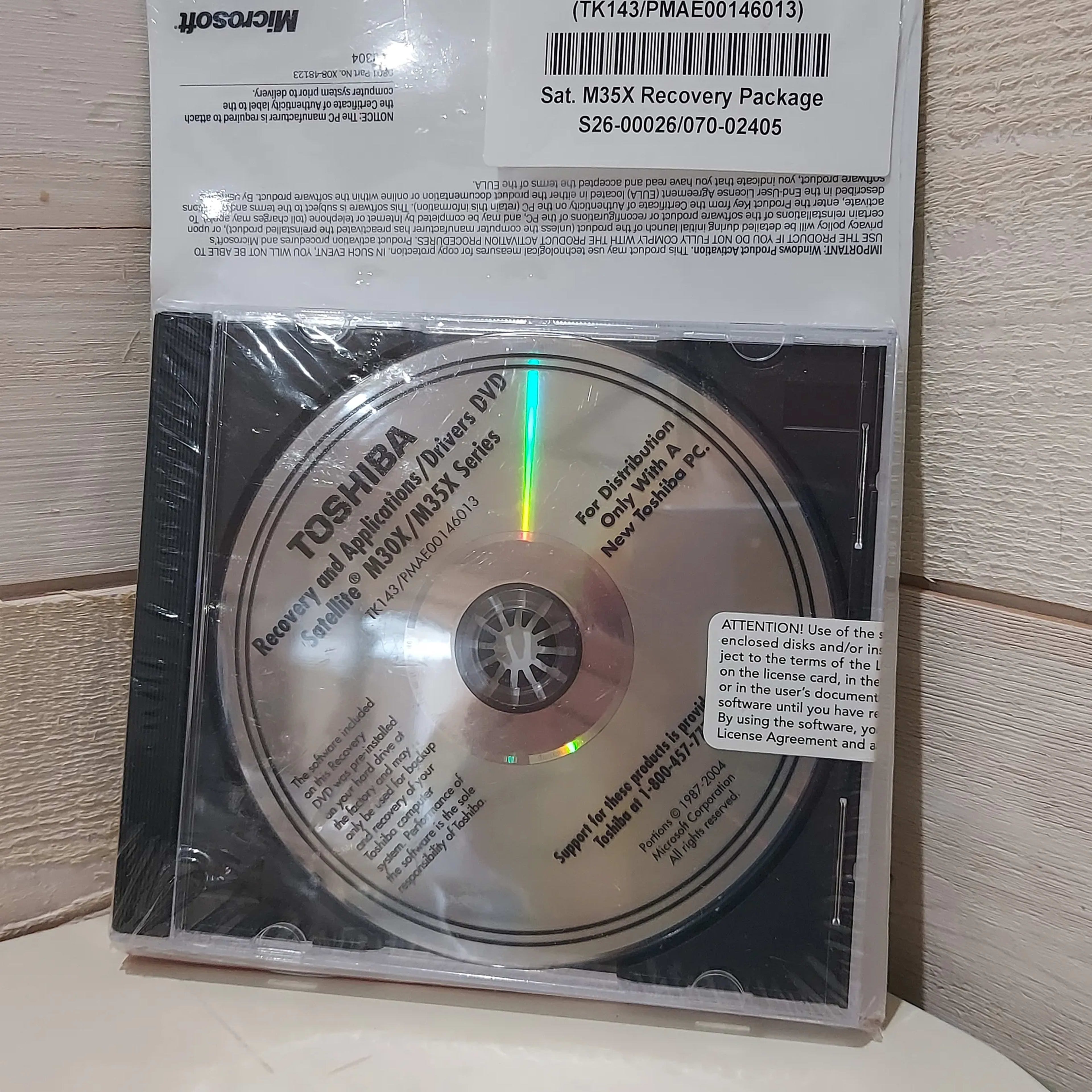 WINDOWS XP RECOVERY DVD WITH CERTIFICATE