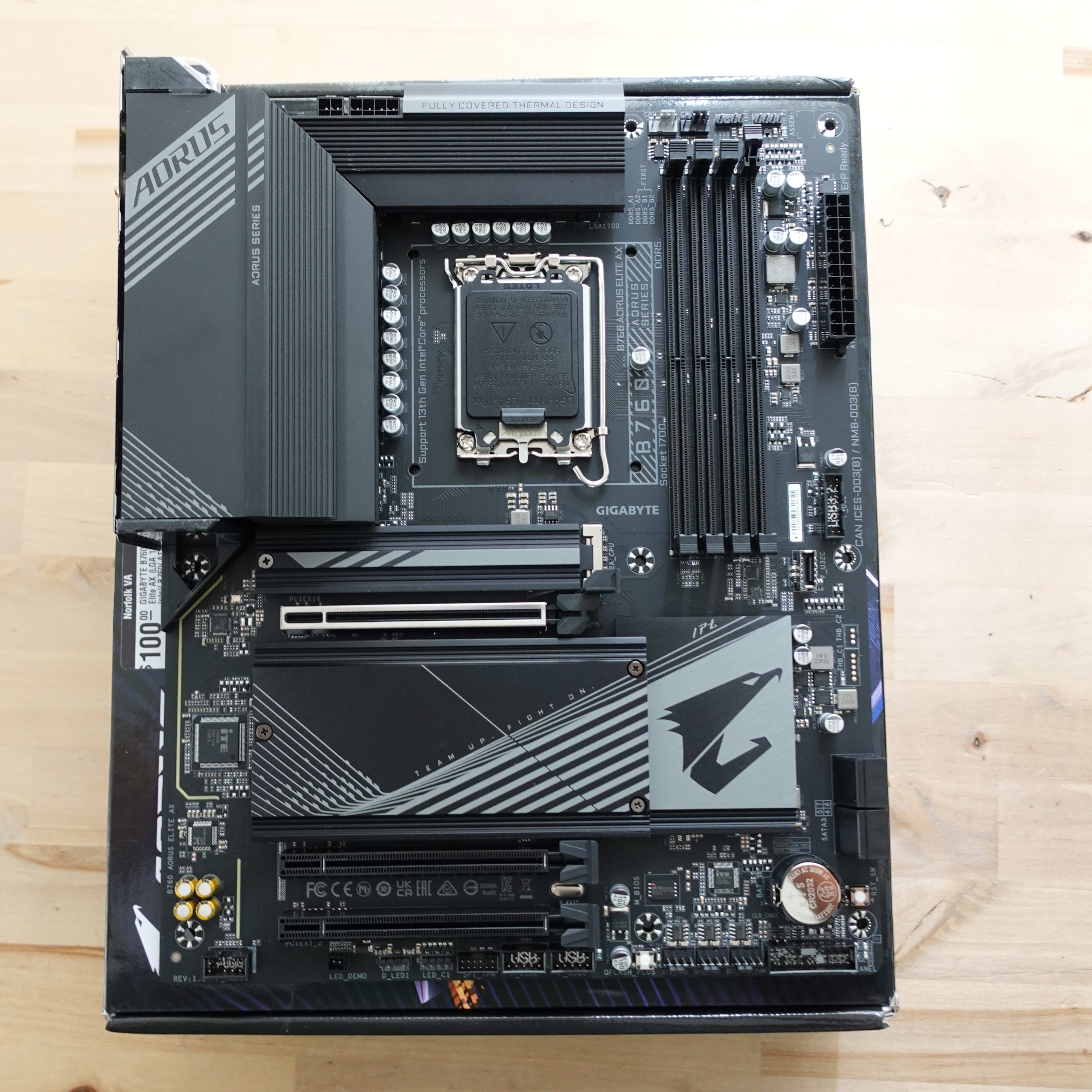 GIGABYTE B760 AORUS ELITE AX LGA 1700 Intel B760 ATX Motherboard with DDR5, USB-C, PCIe 4.0, WiFi 6E