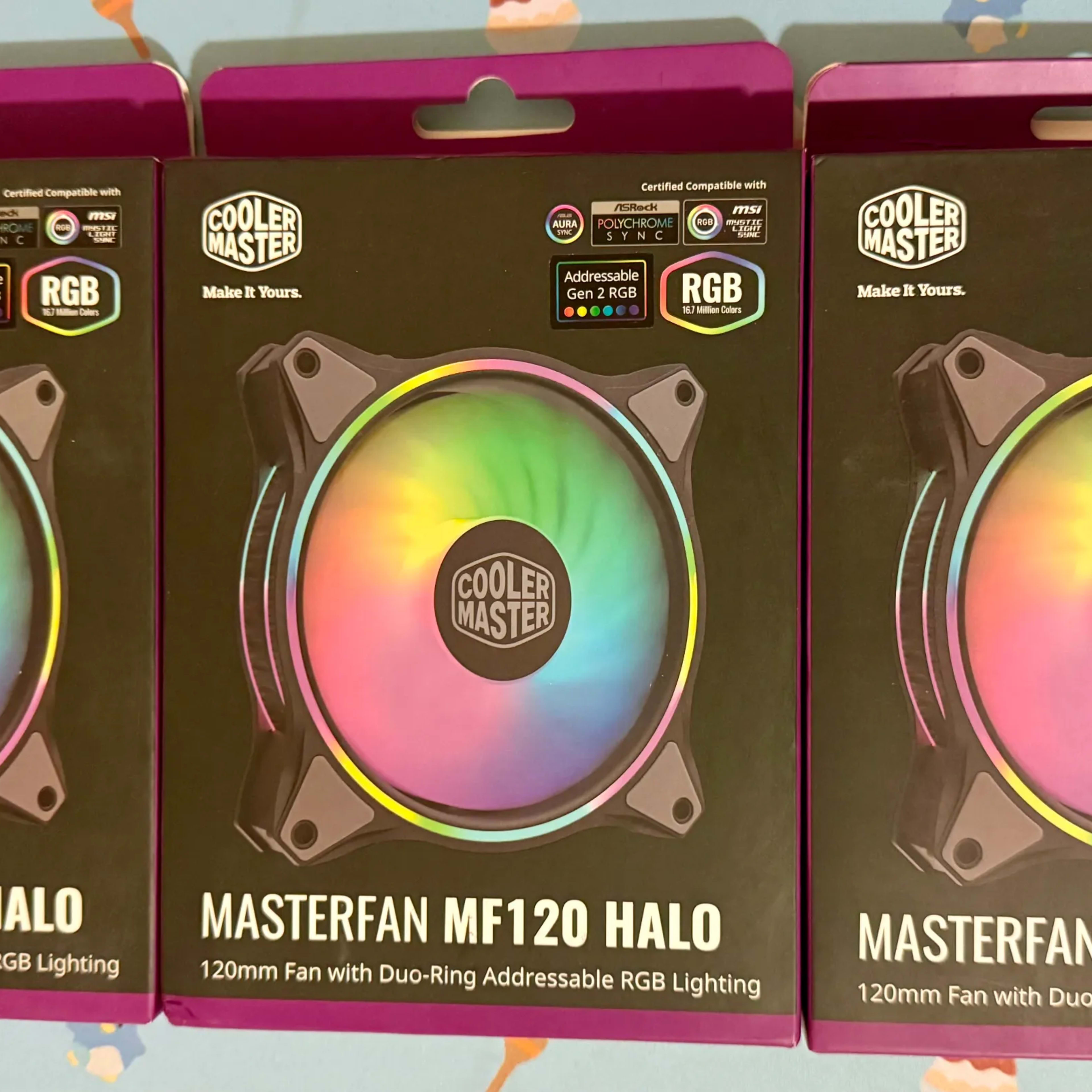 BNIB (3 Fan Bundle) CoolerMaster MasterFan MF120 Halo RGB BNIB (3 Fan Bundle) CoolerMaster MasterFan MF120 Halo RGB