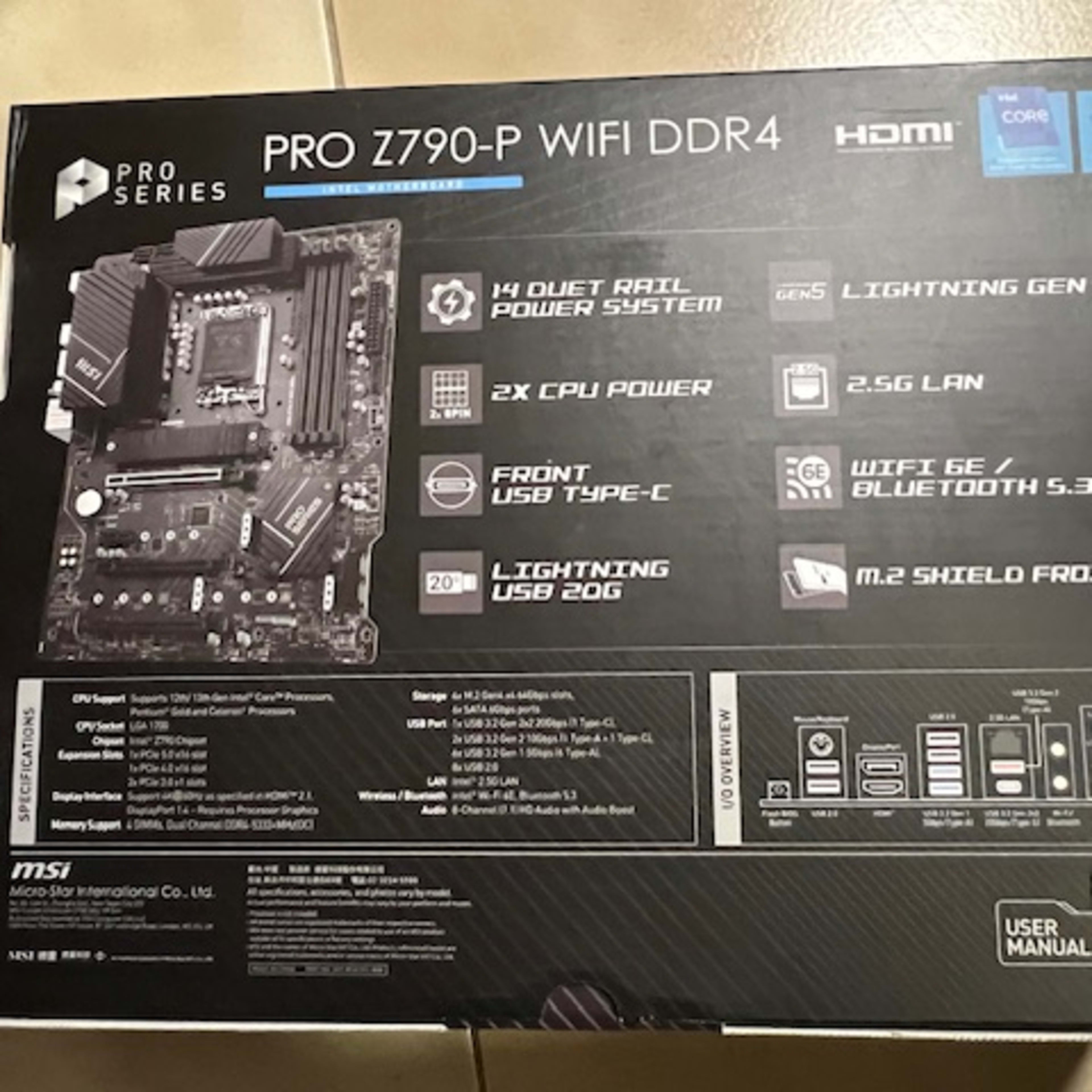 Brand New MSI Z790-P Pro WiFi DDR4 Intel LGA 1700 ATX Brand New MSI Z790-P Pro WiFi DDR4 Intel LGA 1700 ATX
