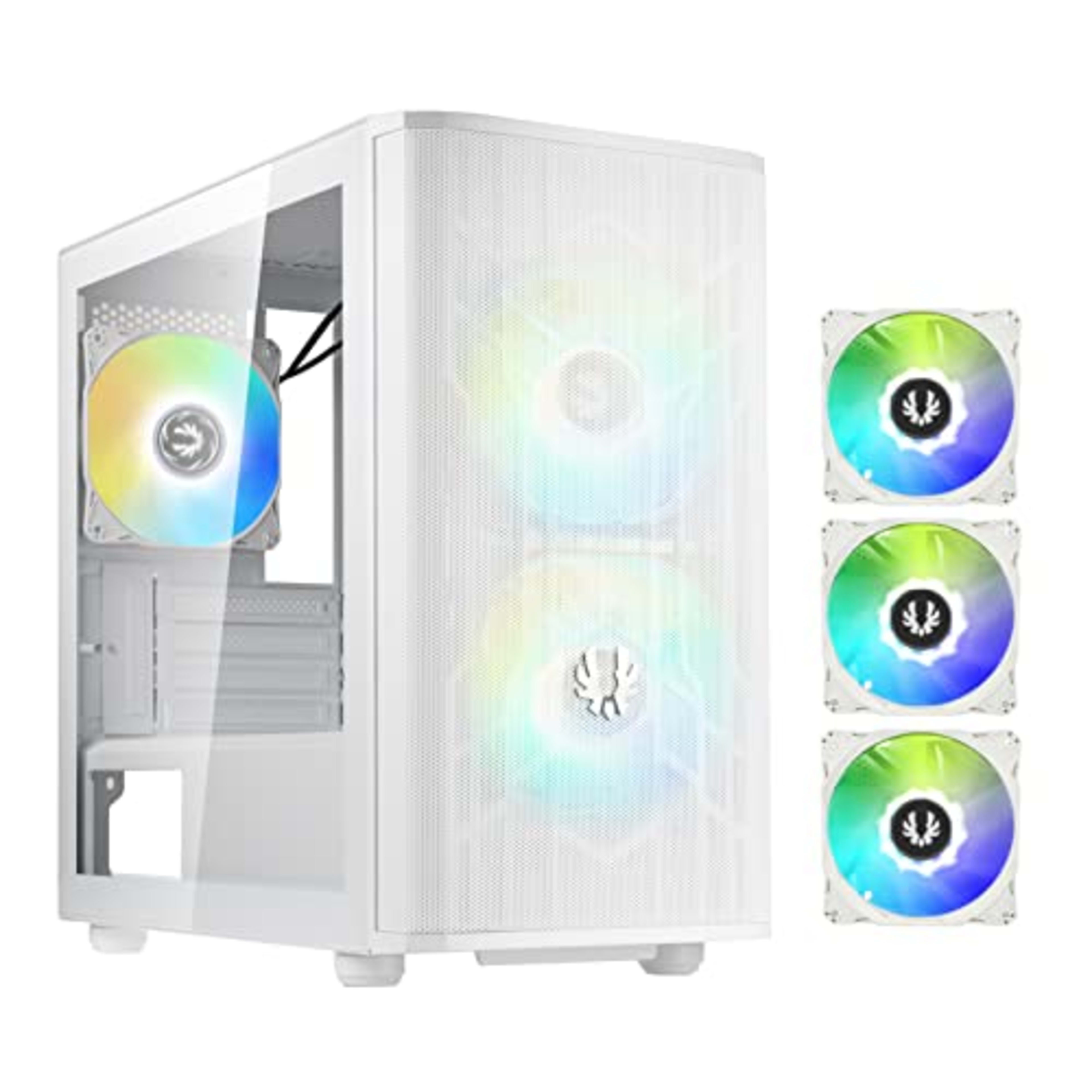 Triumferende engagement Slik Nova Mesh mATX Case ARGB Edition White, 3 x ARGB Fans Pre-Installed, 240mm  AIO Support at Top | Jawa