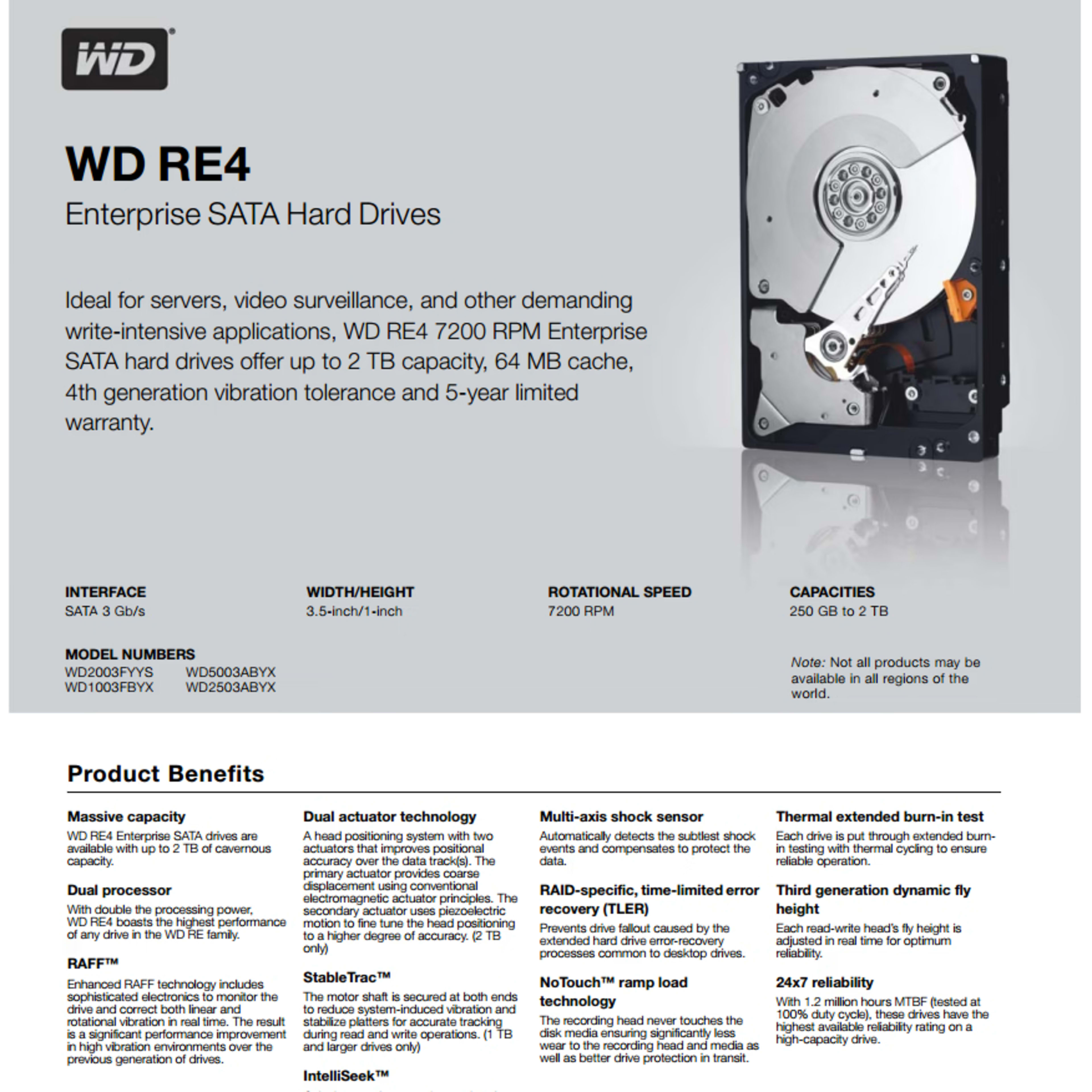 NEW Western Digital RE (Enterprise Storage) 2TB 7200 RPM SATA 6