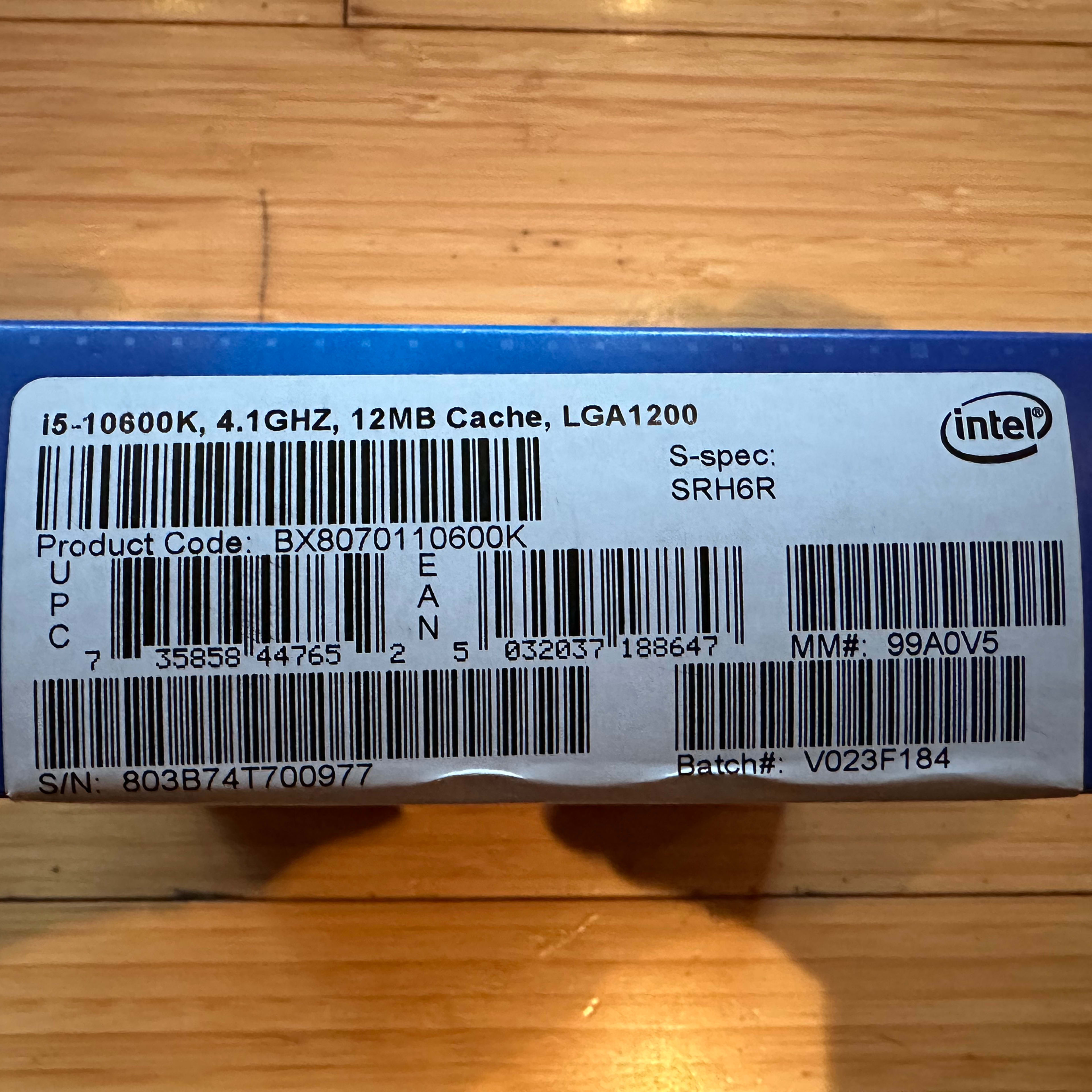 10th Gen Intel Core i5-10600K 4.1 GHz (Lightly Used, In Box)