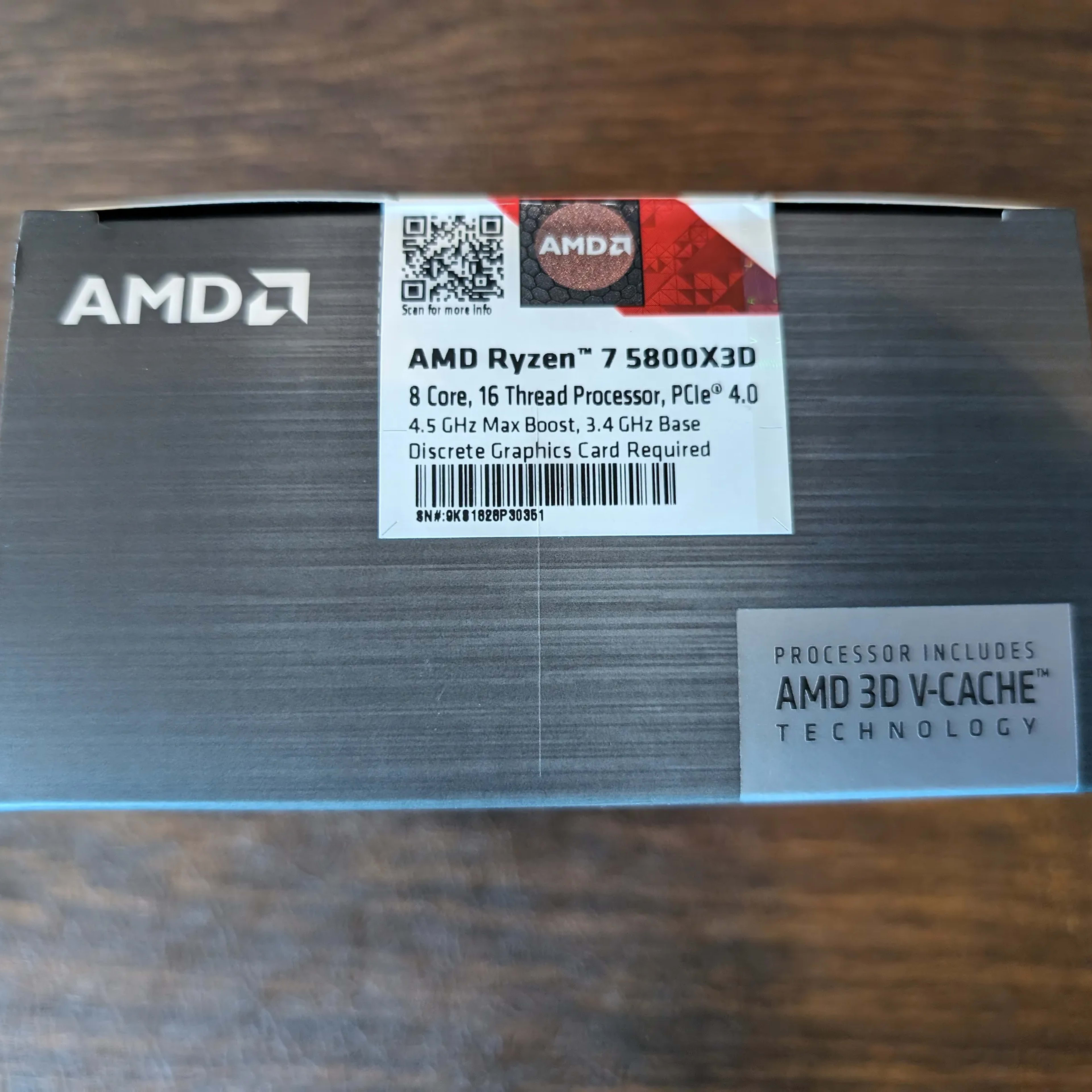 AMD Ryzen 7 5800X3D 8-Core 3.4 GHz Socket AM4 CPU - Brand New in Box / Sealed