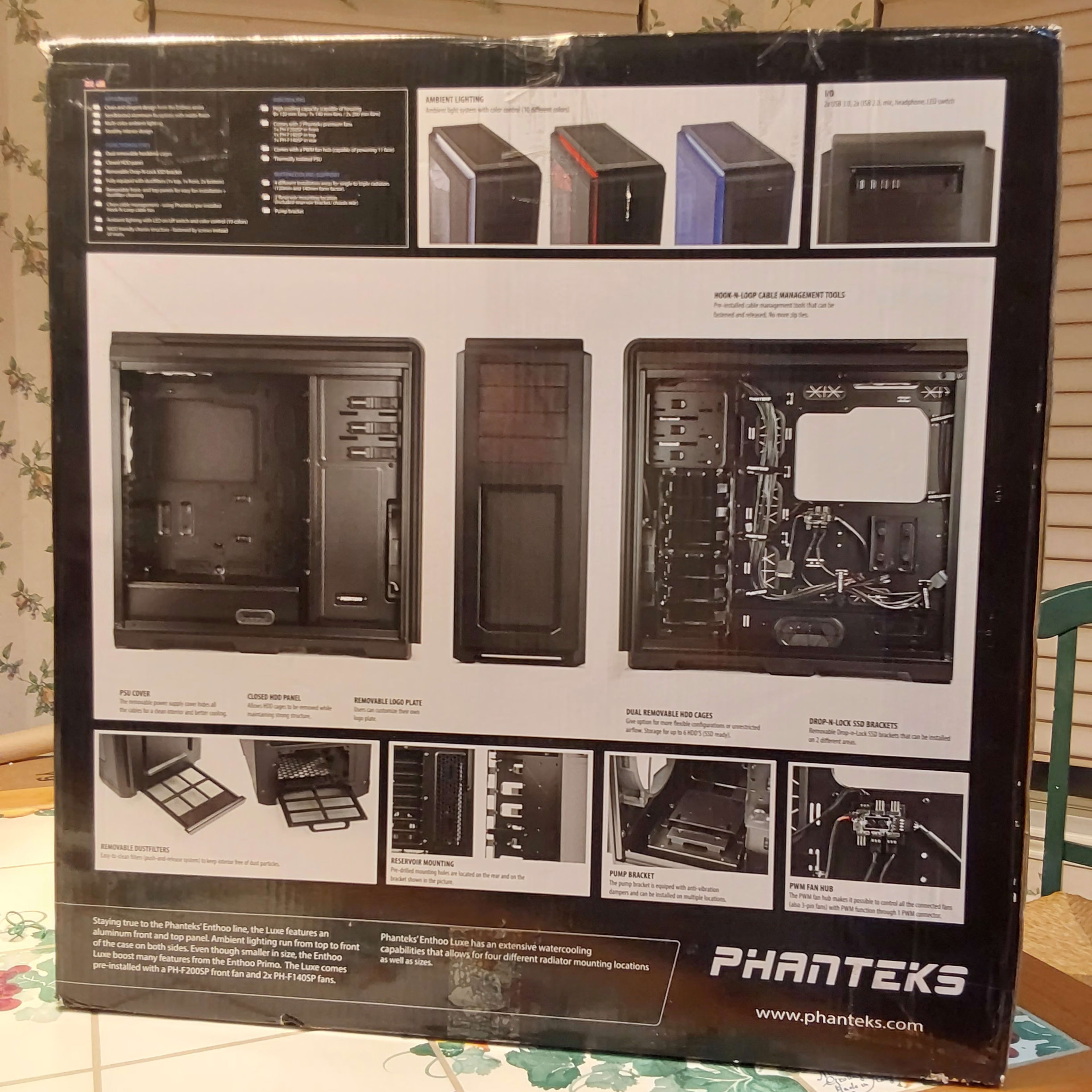 billedtekst skruenøgle Alice Phanteks Enthoo Luxe full tower computer case in original retail box with  all parts and accessories | Jawa