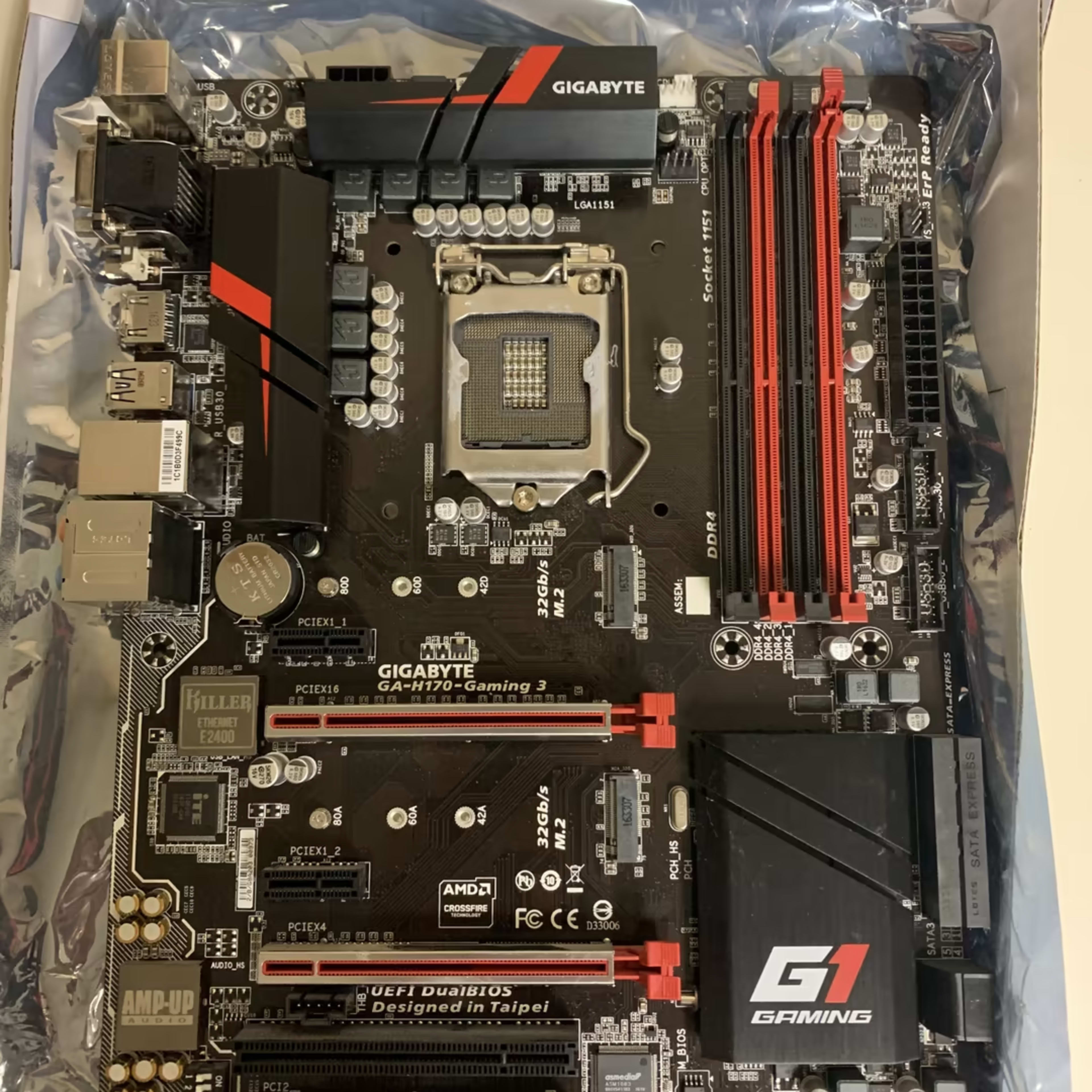 [Motherboard] Gigabyte G1 Gaming GA-H170-Gaming 3 ATX Motherboard DDR4 DIMM (LGA 1151 Socket) - USED