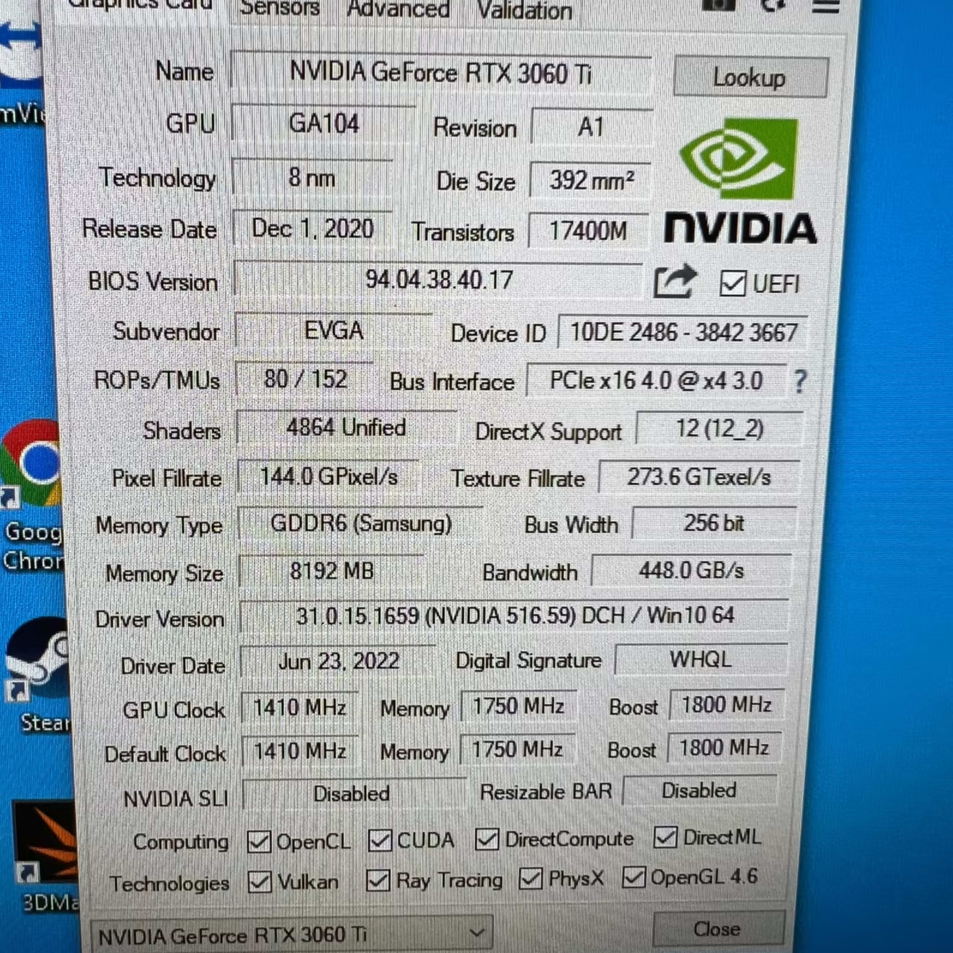 EVGA GeForce RTX 3060 Ti 8 GB FTW3 ULTRA (FHR)