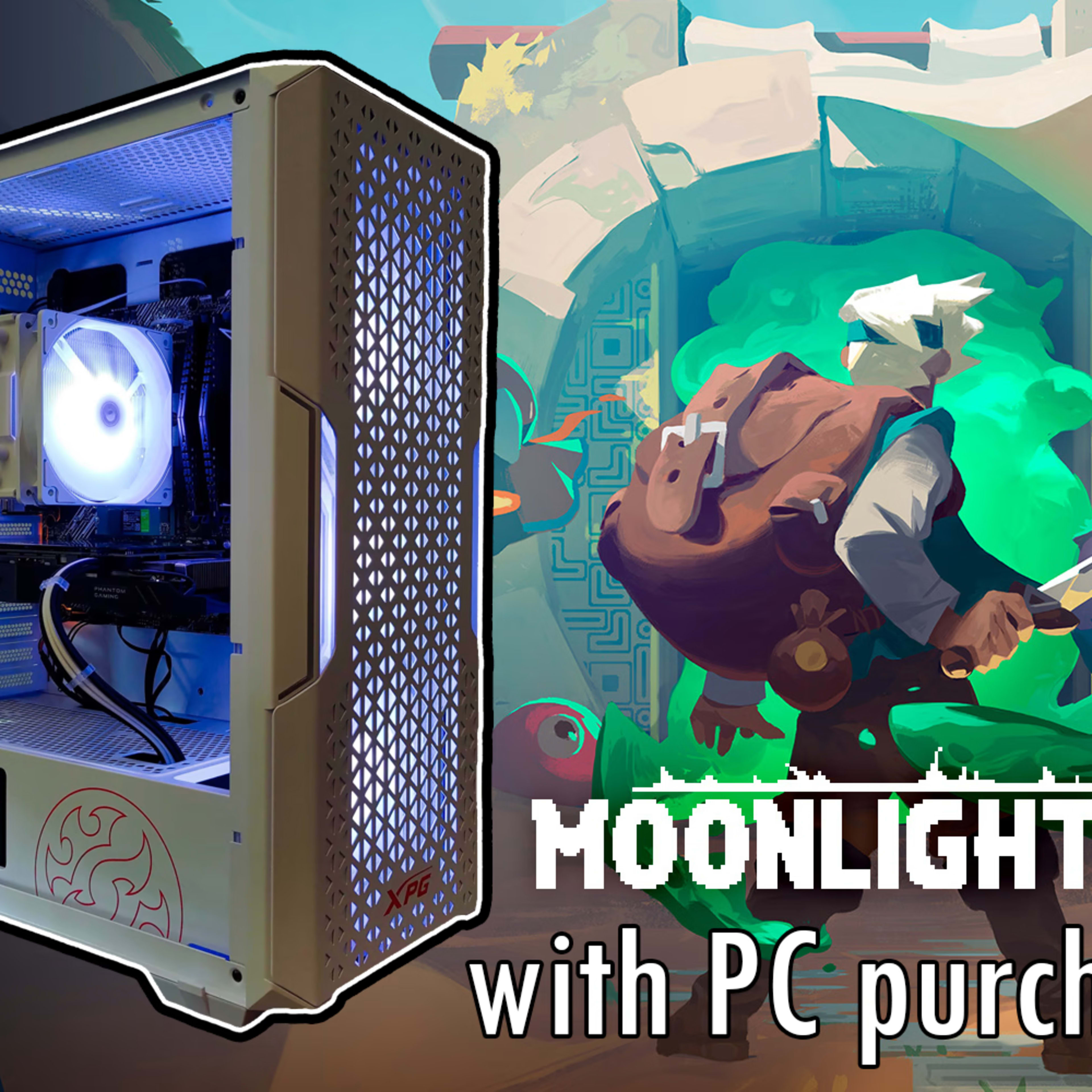 燦然 Sanzen | White 5600G + RX 590 Gaming PC | Moonlighter Included!