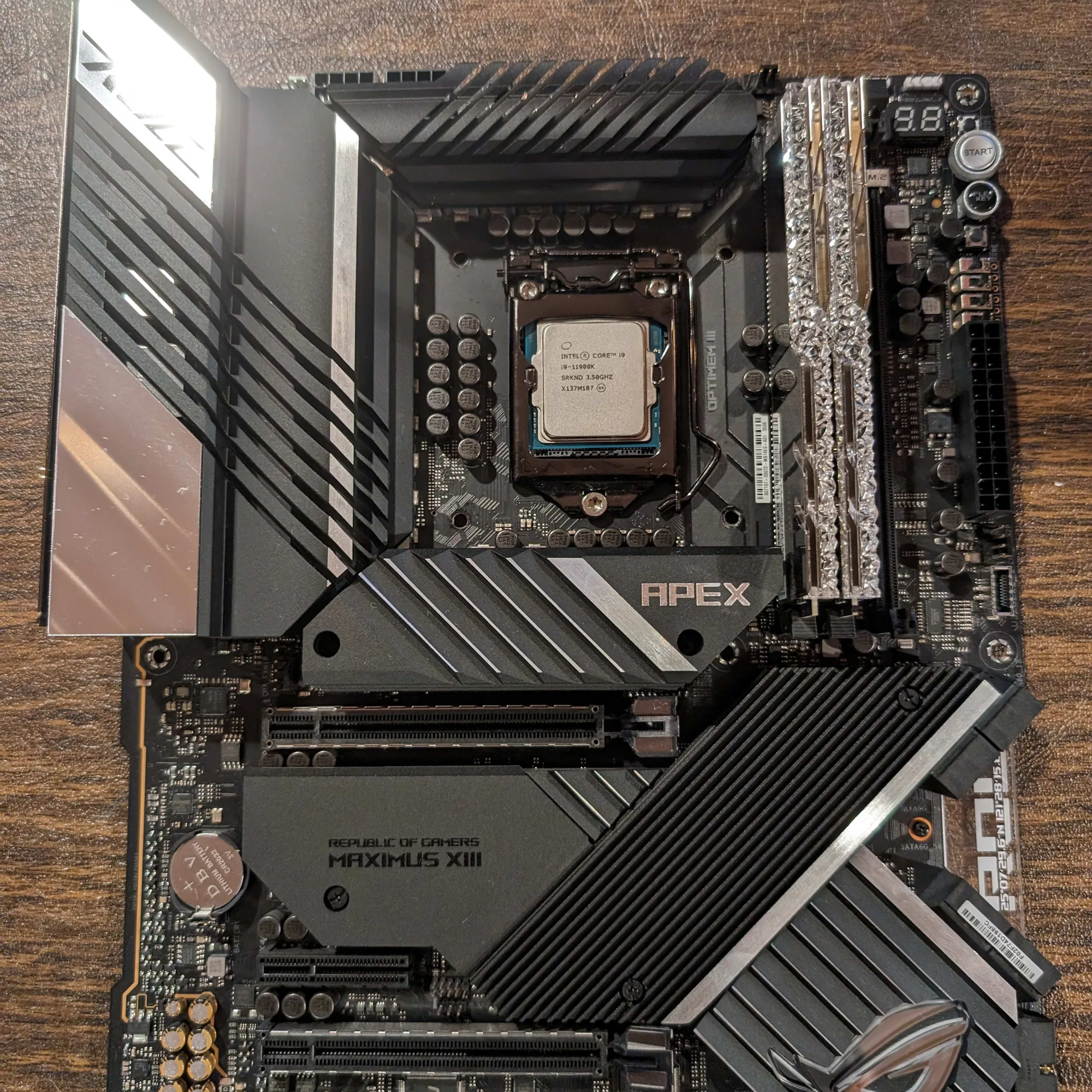 Motherboard/CPU/Memory Combo: ASUS MAXIMUS XIII APEX w/Intel 11900k CPU/G.Skill 4800mhz DDR416gb