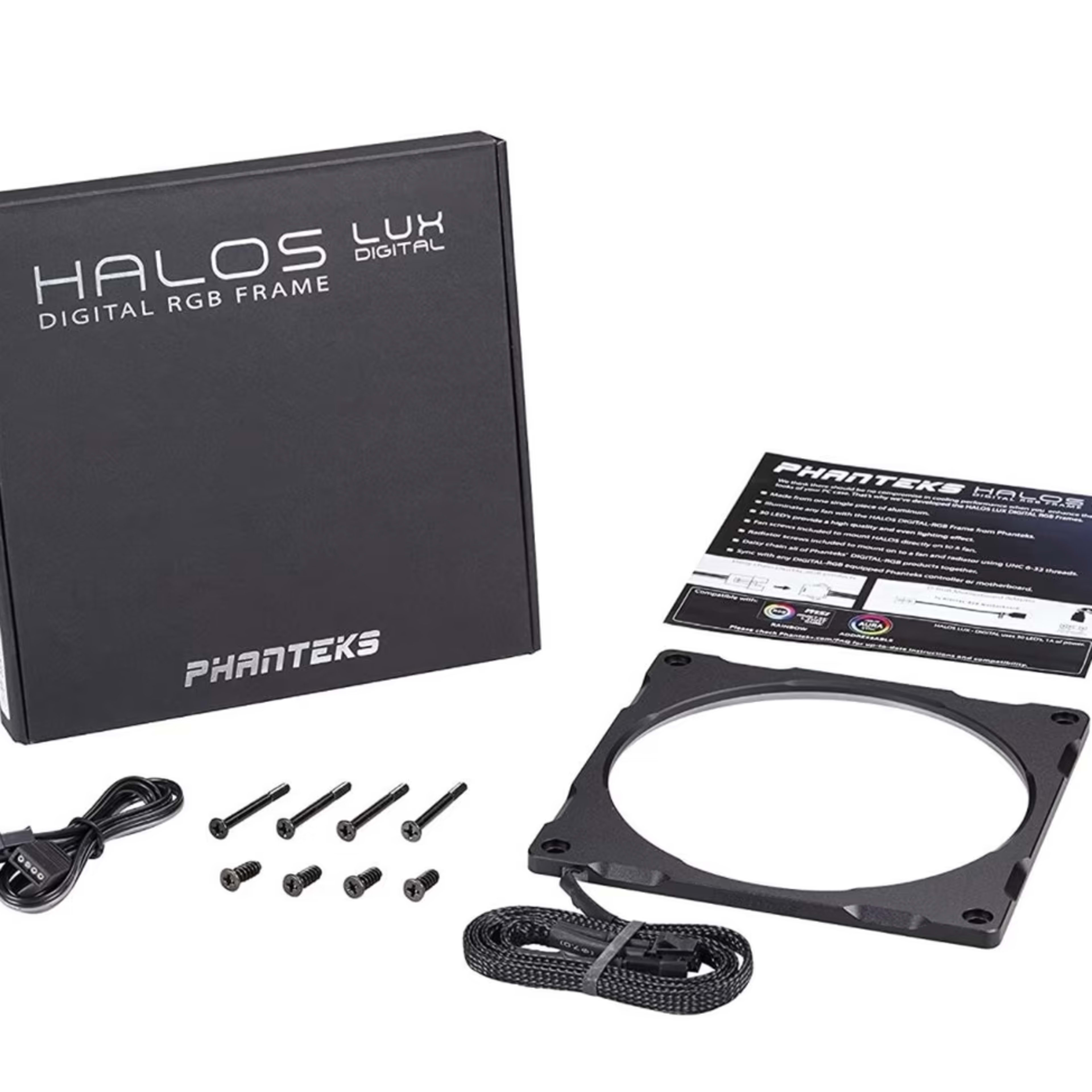 Phanteks Halos Lux Digital LED 120mm Fan Frame Alum, Black (Used, Like New)