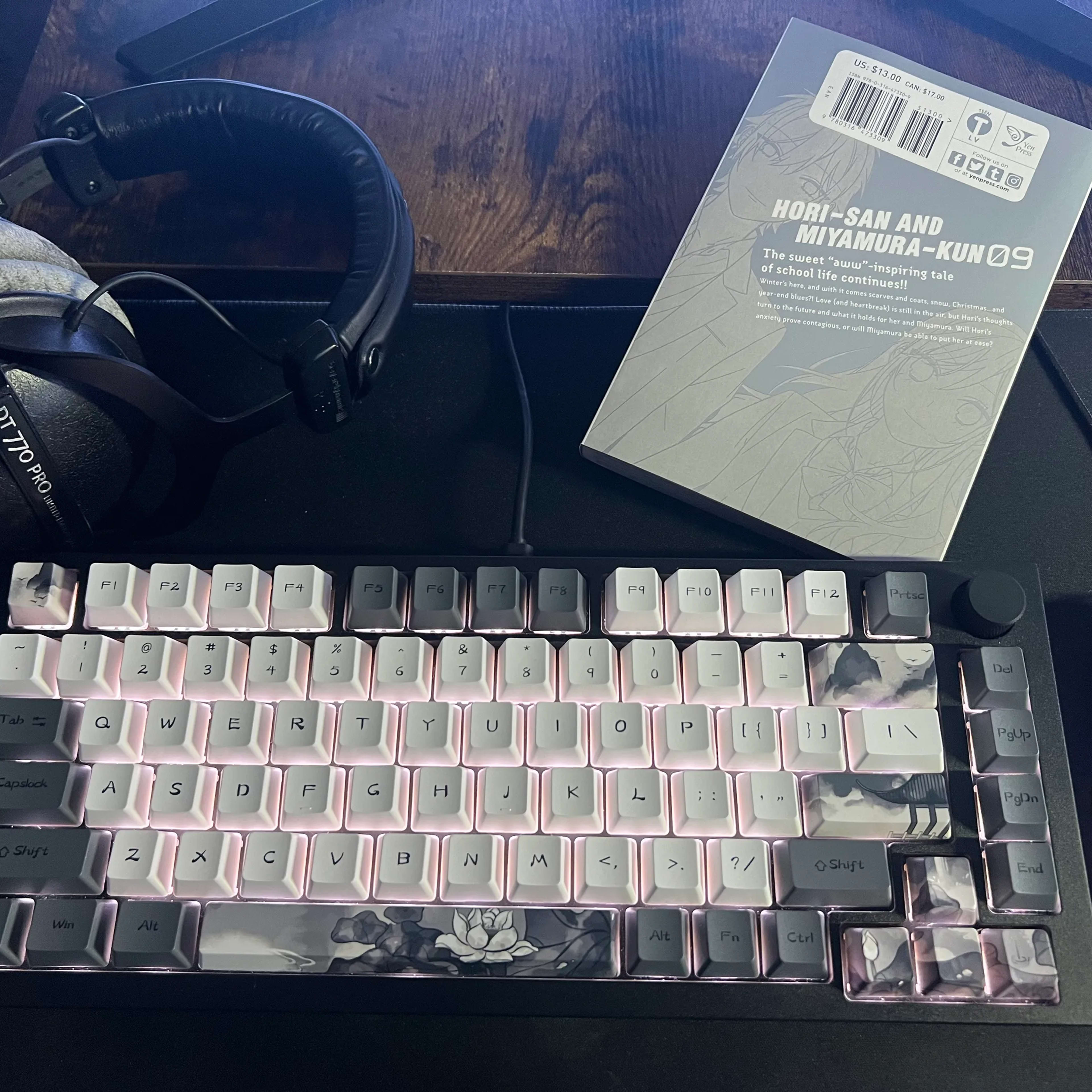 Glorious Gmmk Pro Full Aluminum Custom Keyboard | ⚪️🌸 White Lotus 🌸⚪️